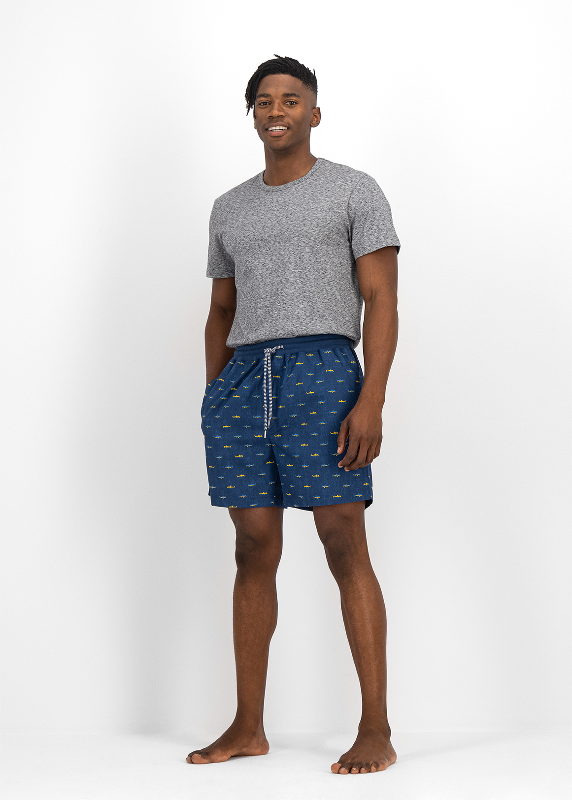 Shark Print Woven Cotton Sleep Shorts | Woolworths.co.za