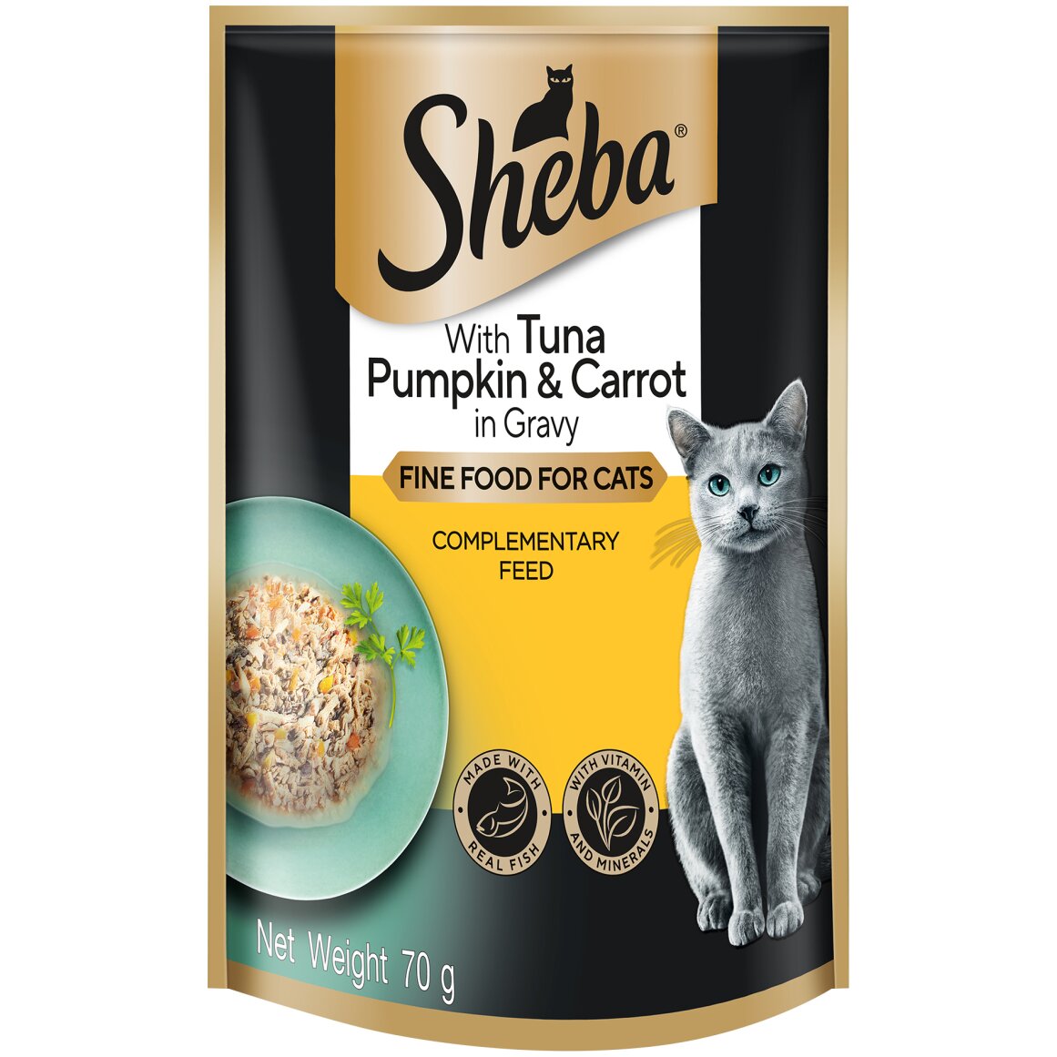 Sheba Cat Food With Tuna Pumpkin and Carrot in Gravy 70 g