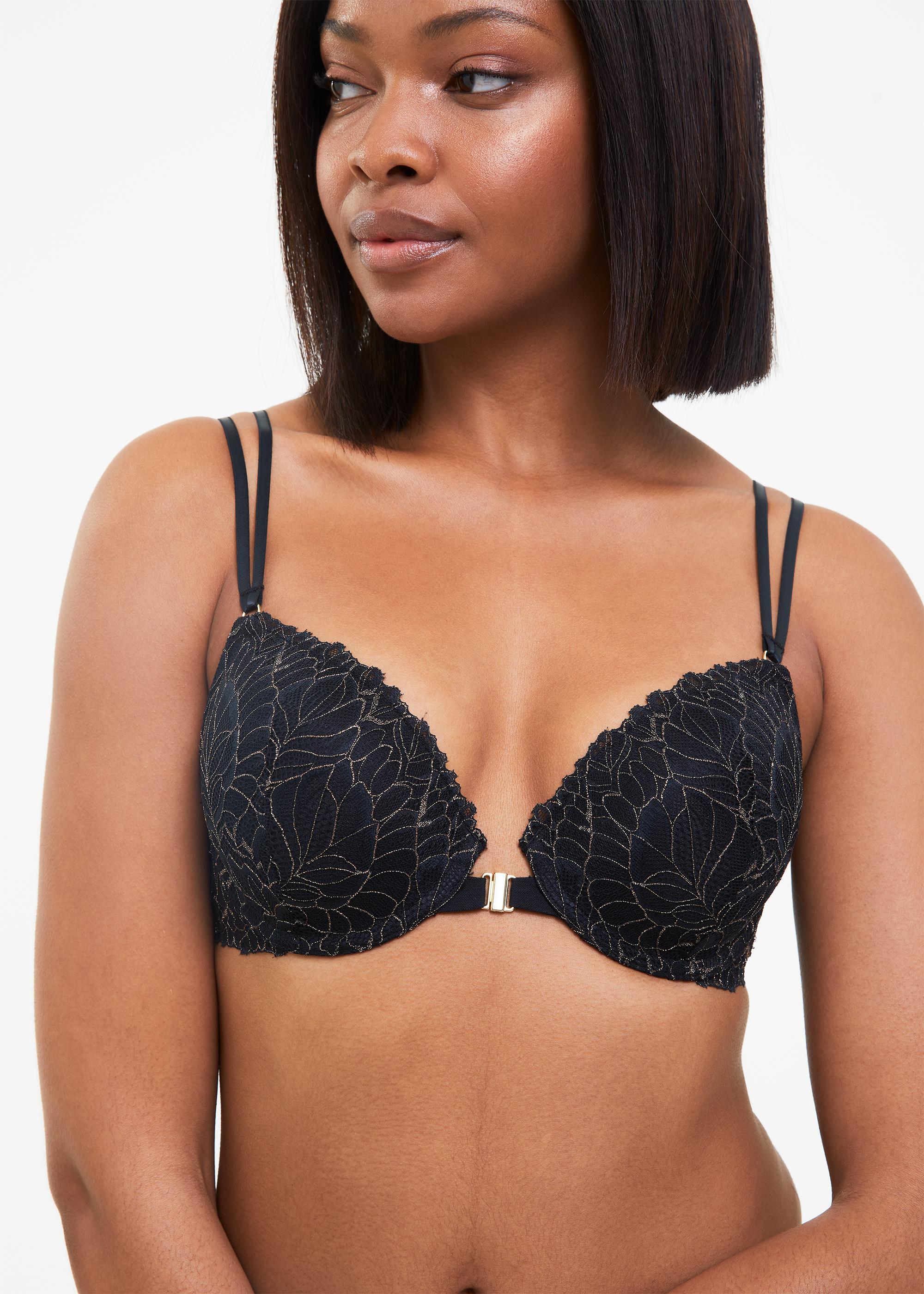 Shimmer Lace Padded Underwire Front Fastening Bra