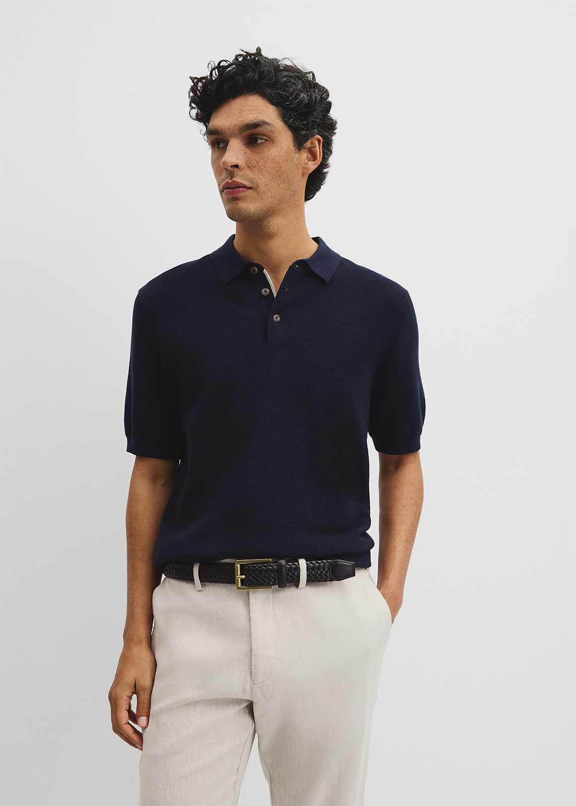 Short Sleeve Australian Good Earth Cotton Pique Knit Polo