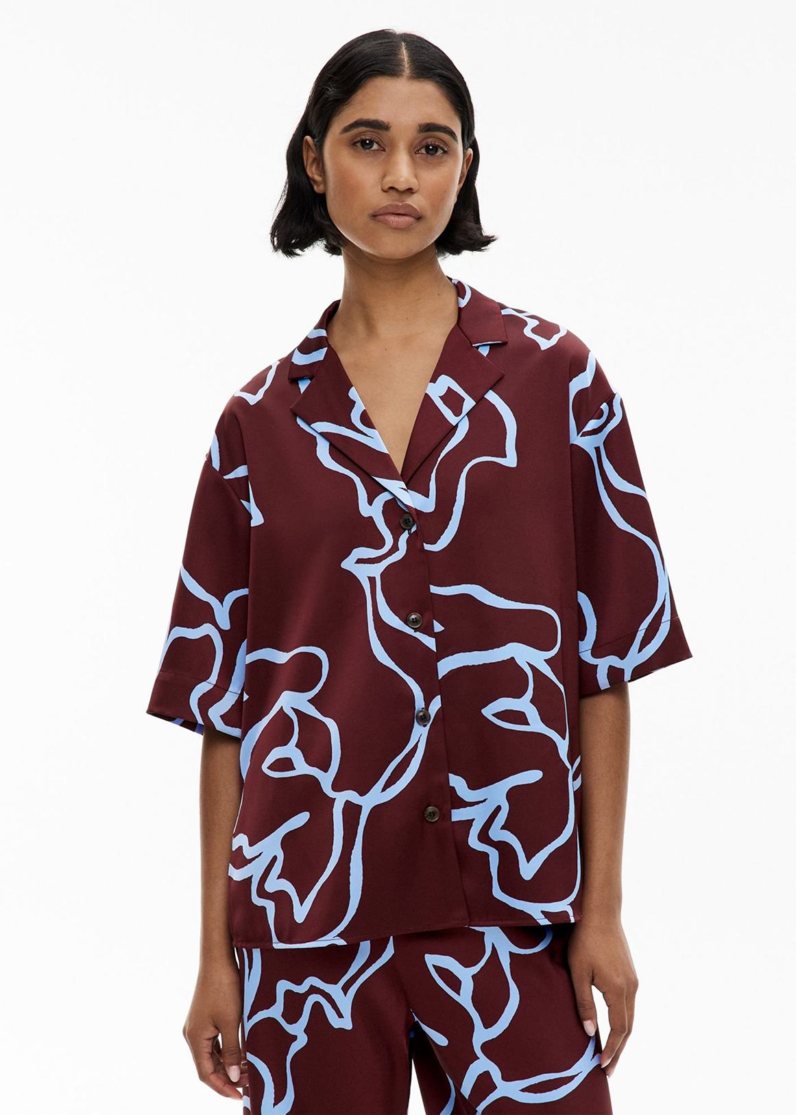 Short Sleeve Satin Shirt