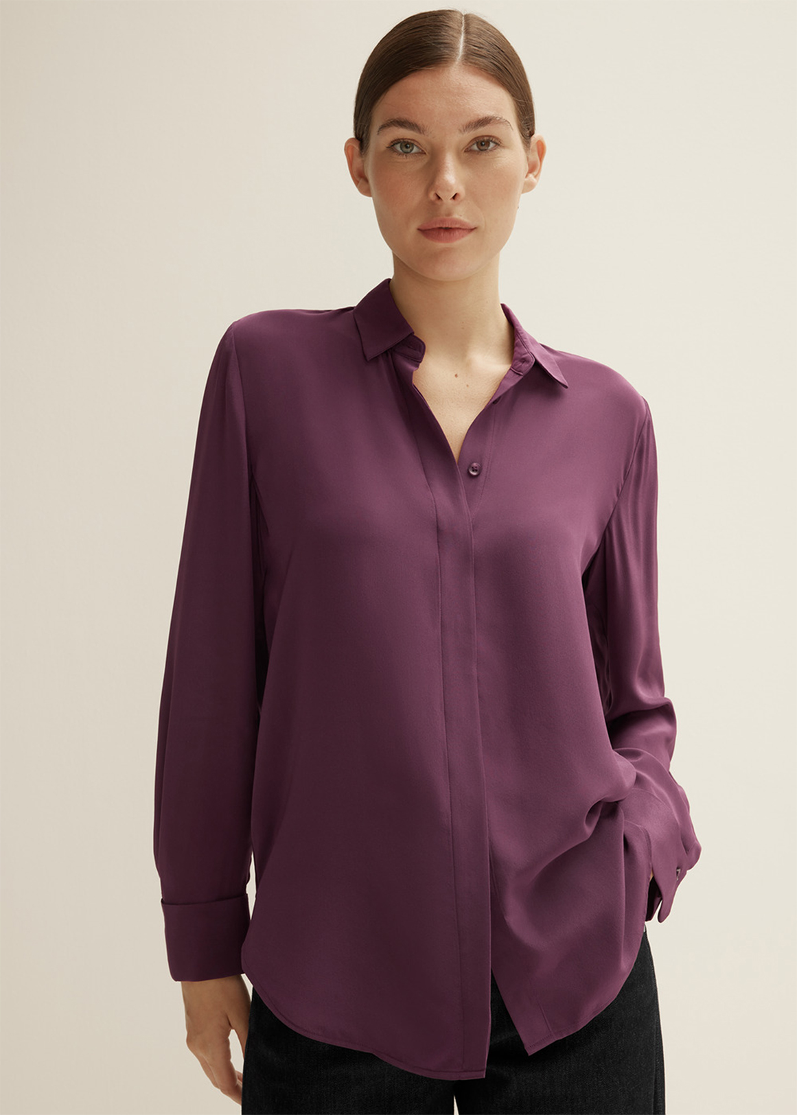 Silk Double Cuff Detail Shirt | Woolworths.co.za