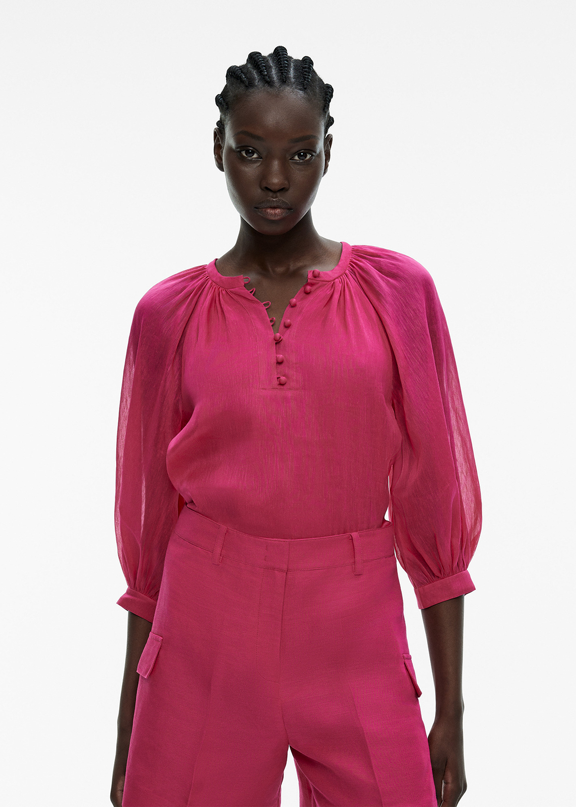 Silk Linen Raglan Sleeve Blouse | Woolworths.co.za