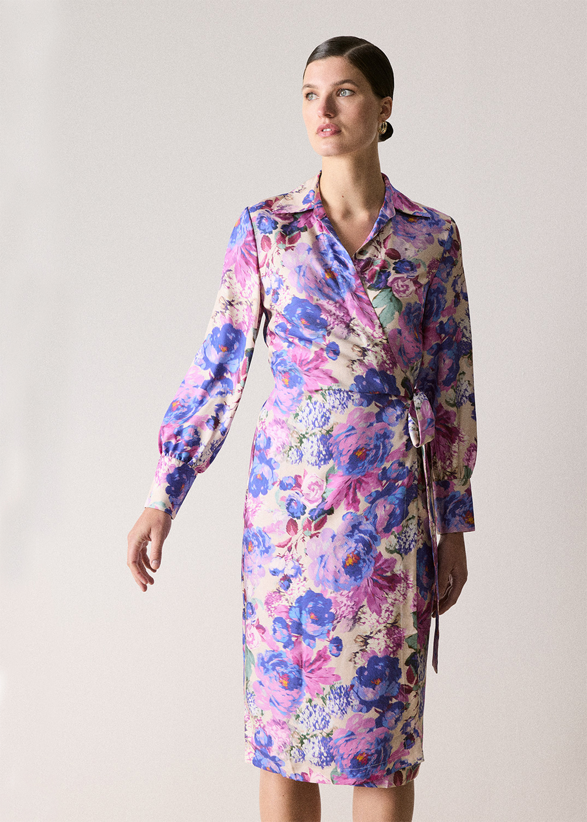 Silk Multi Floral Wrap Dress | Woolworths.co.za