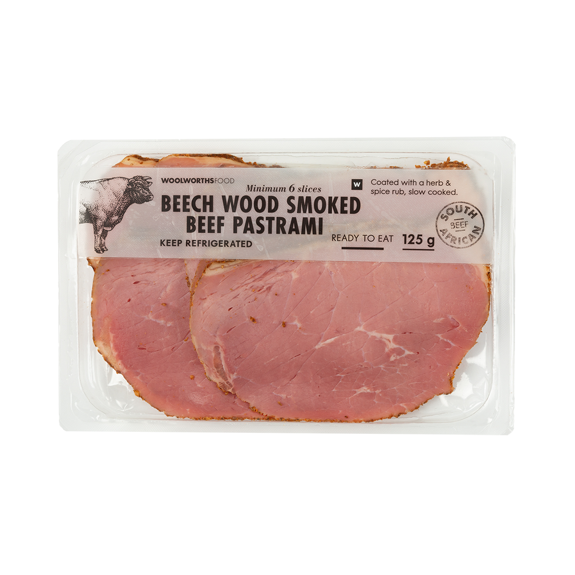 Sliced Beech Wood Smoked Beef Pastrami 125 g
