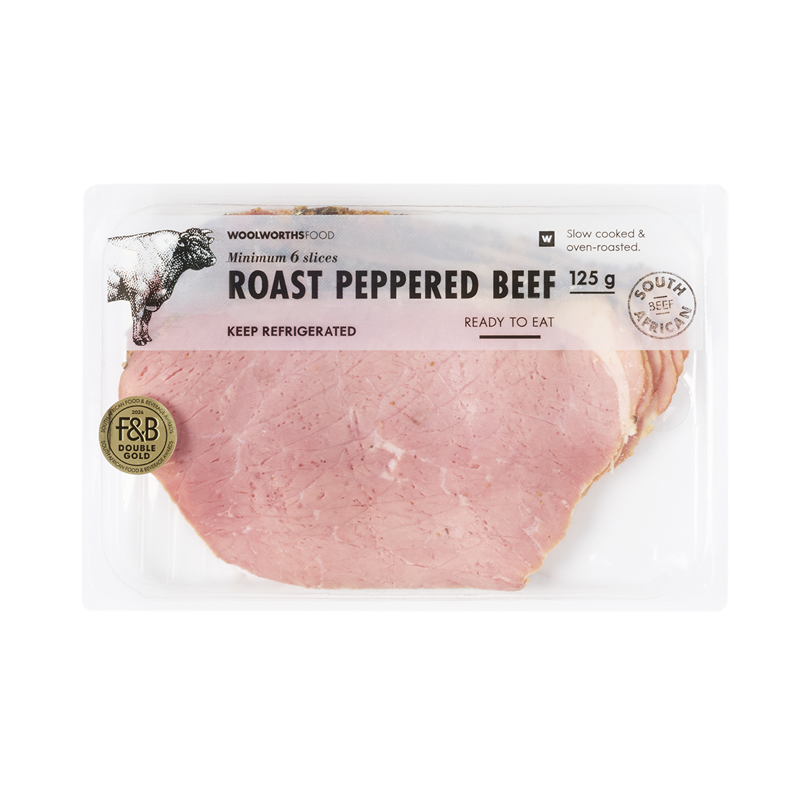 Sliced Roast Peppered Beef 125 g