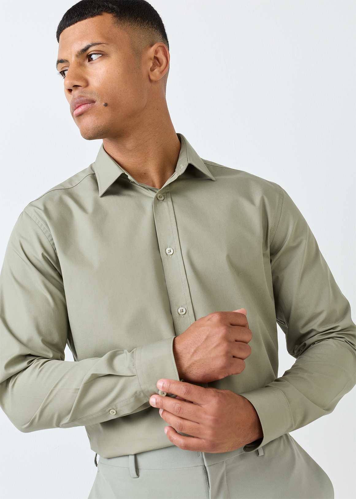 Slim Fit Easy Care Plain Shirt