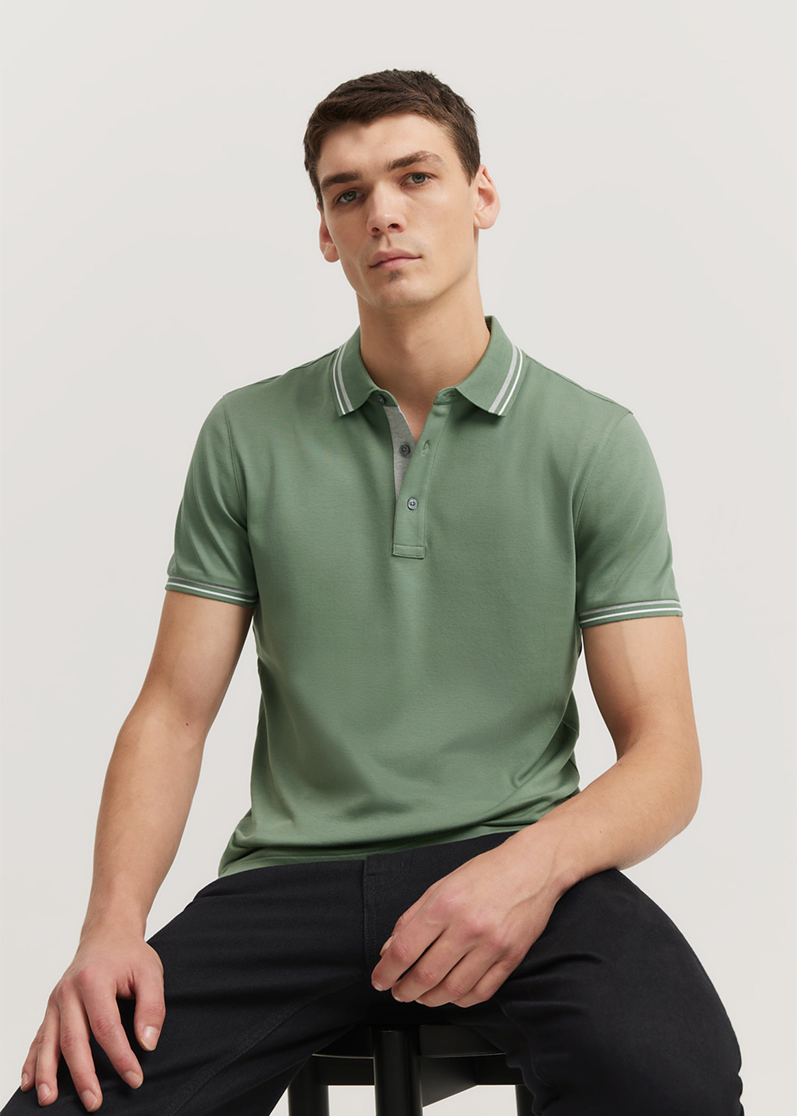 Slim Fit Interlocked Tipped Polo | Woolworths.co.za