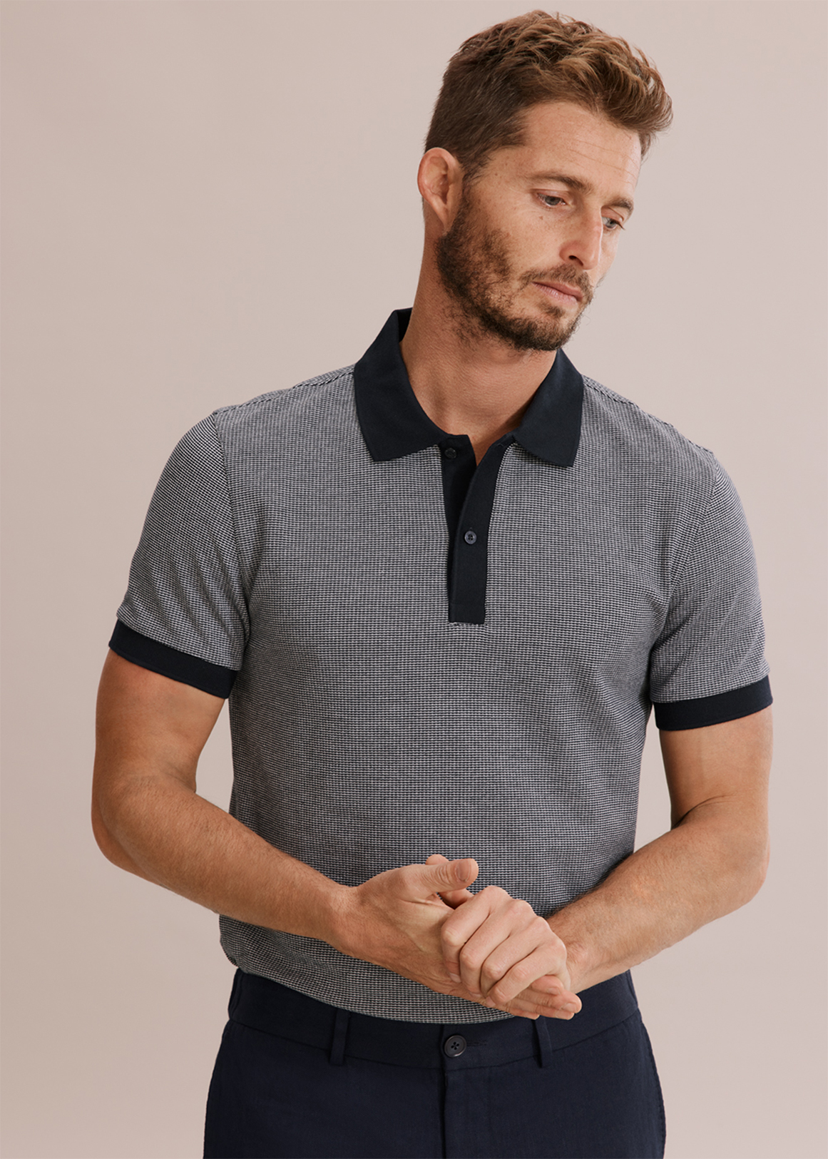 Slim Fit Jacquard Polo | Woolworths.co.za