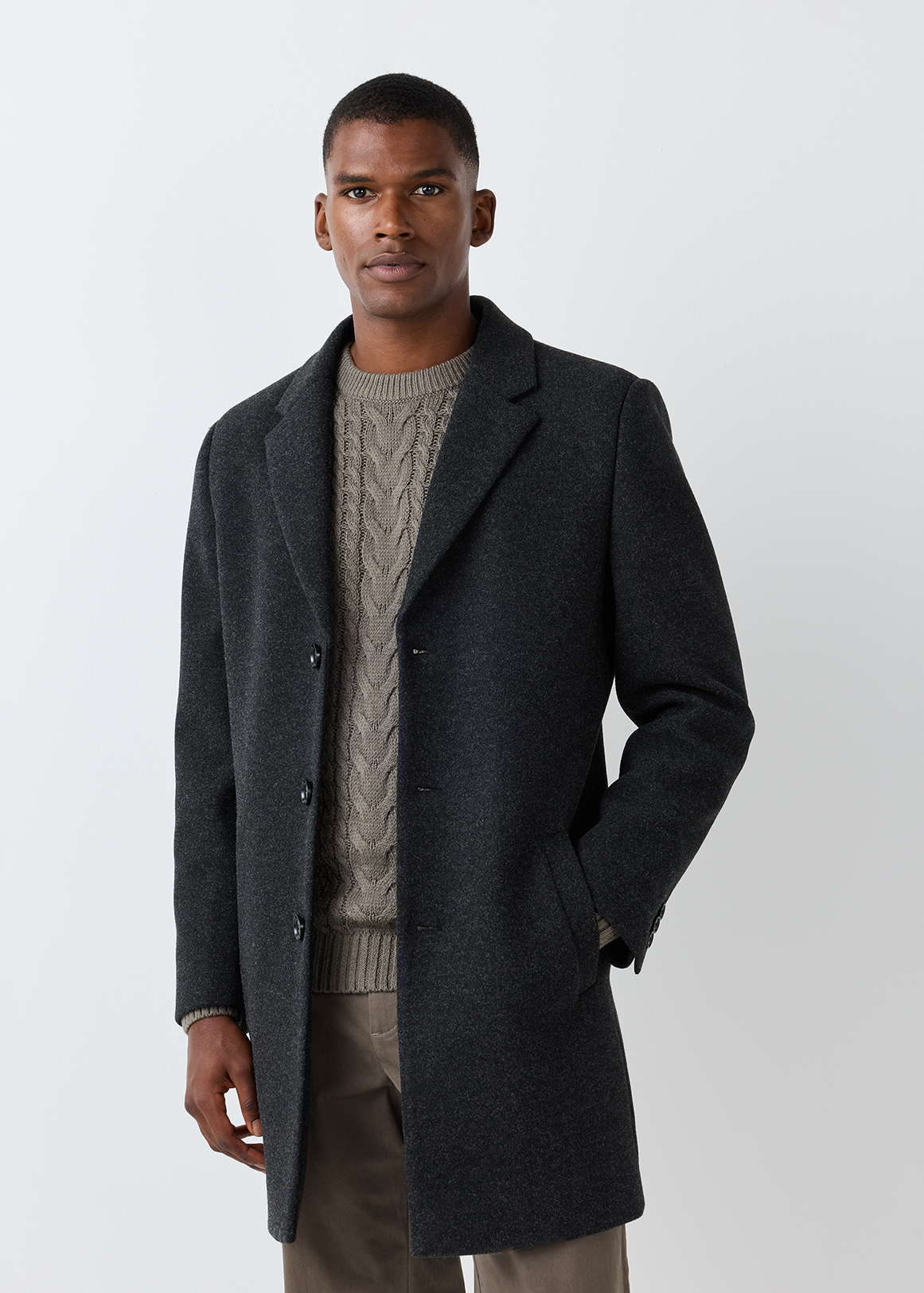 Slim Fit Melton Coat