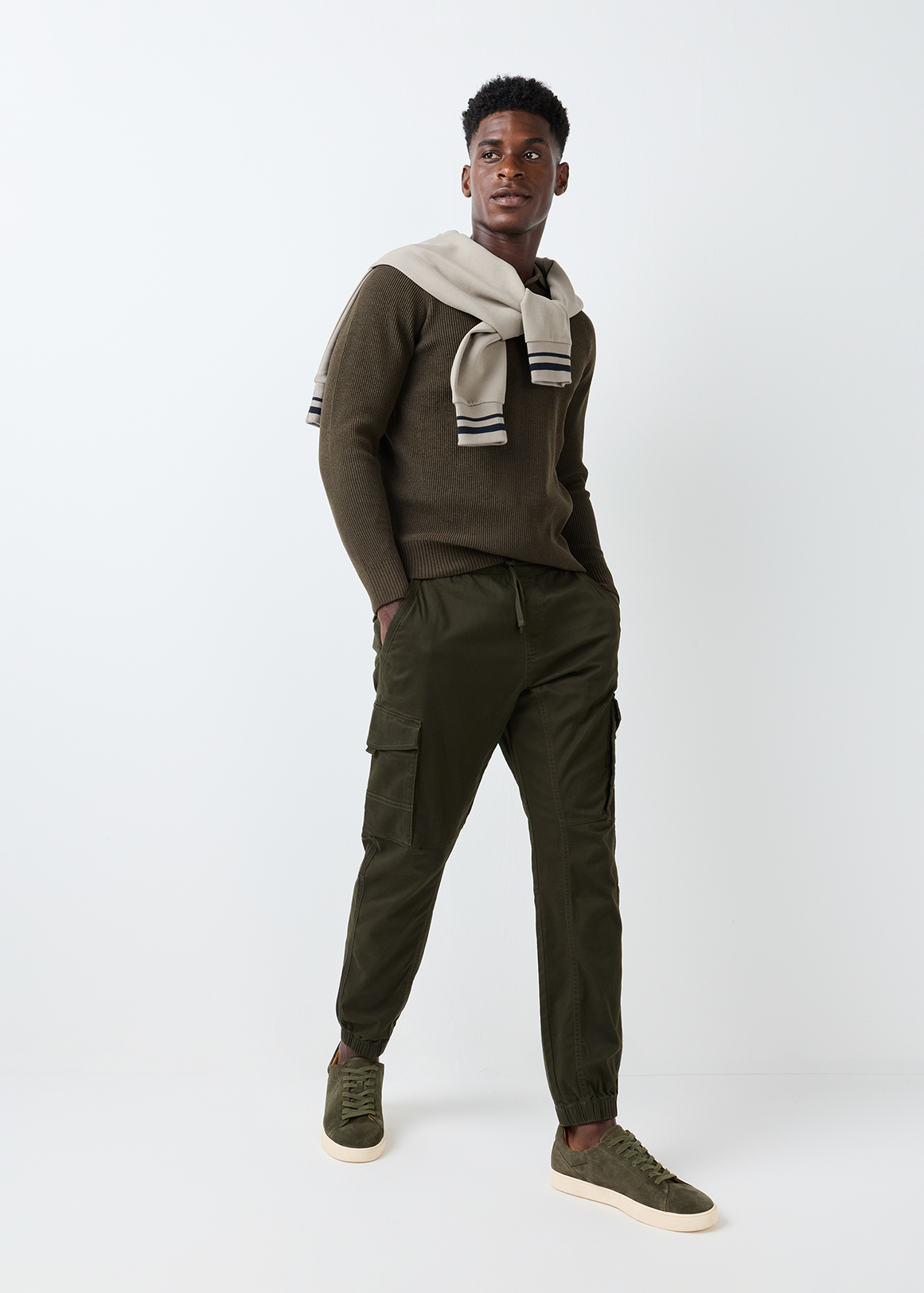 Slim Fit Stretch Cotton Cargo Joggers