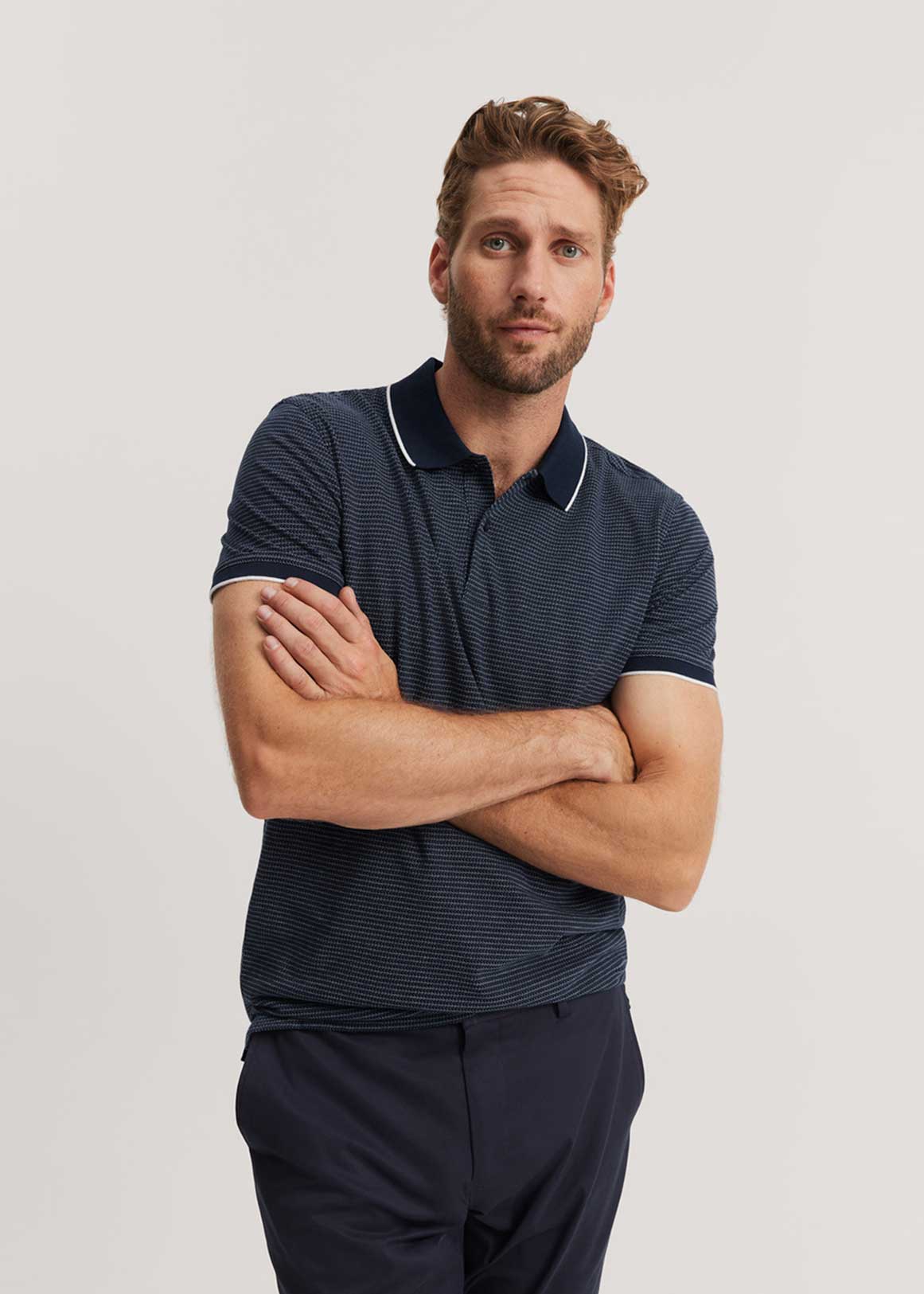 Slim Fit Textured Tipped Polo | Woolworths.co.za
