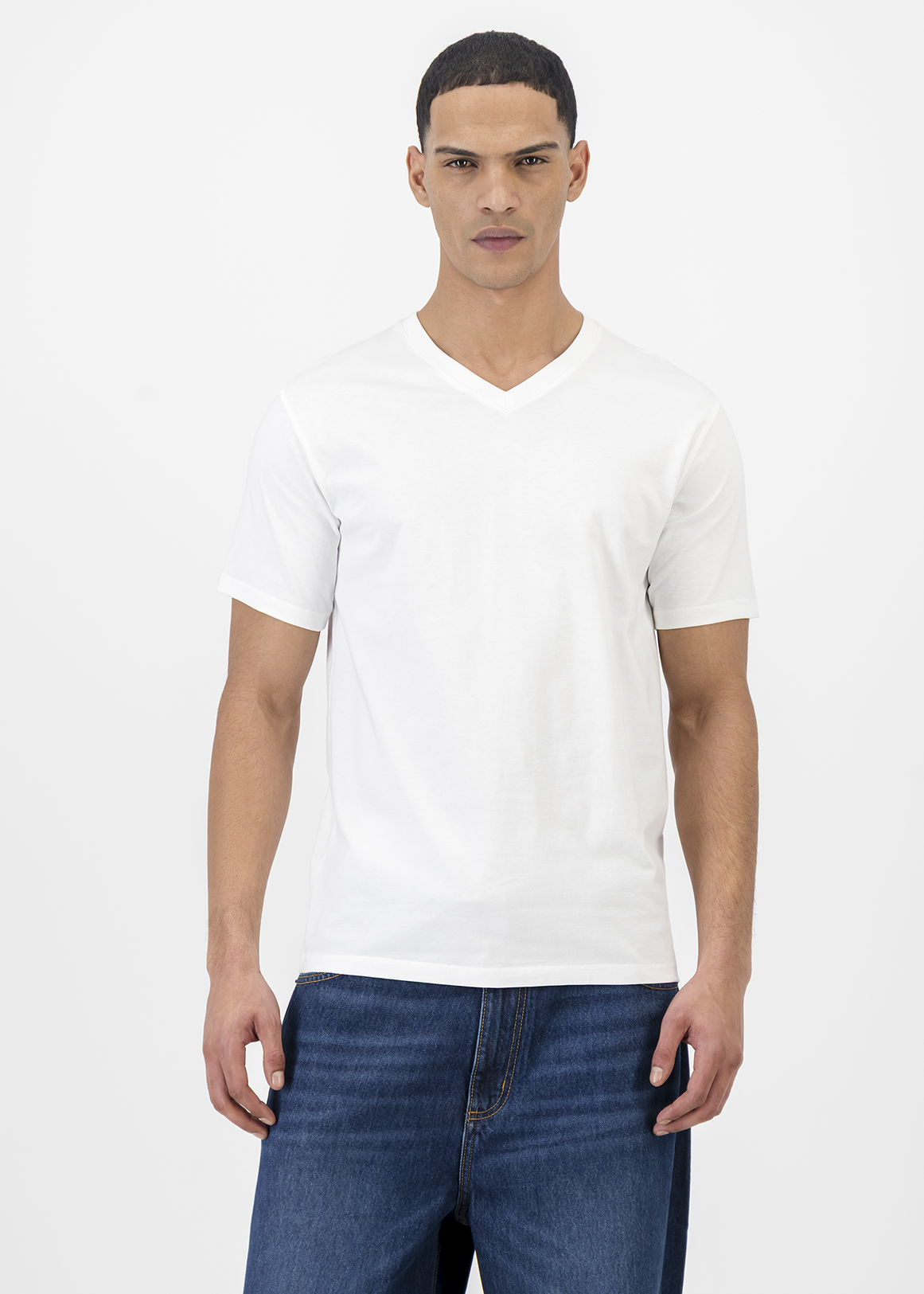 Slim Fit V-neck Cotton T-shirt