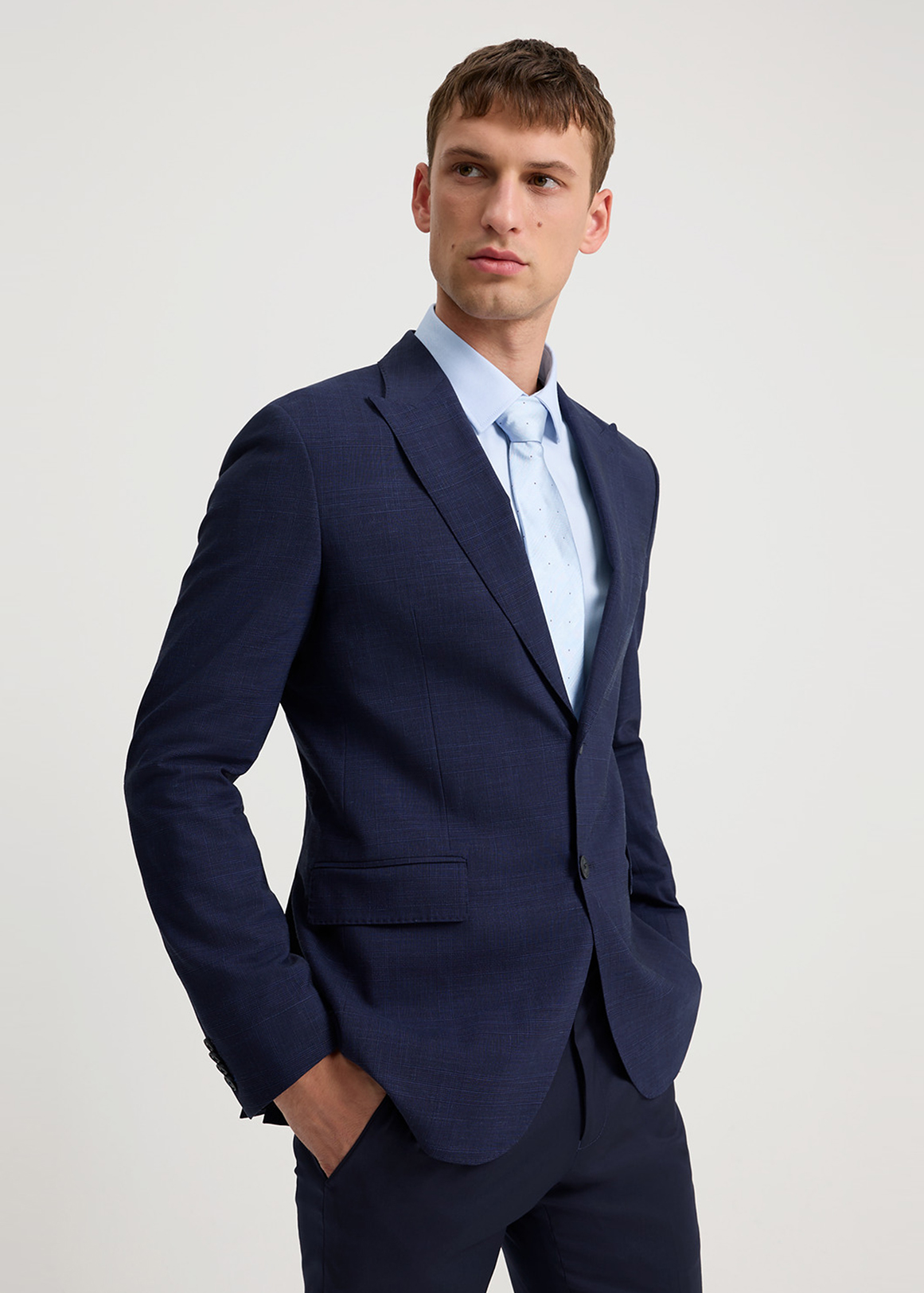 Slim Fit Wool Linen Check Blazer | Woolworths.co.za