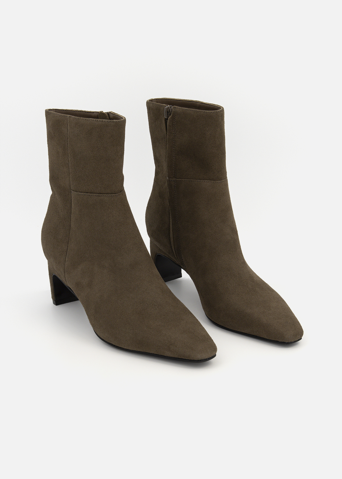 Slim Heel Faux Suede Ankle Boots