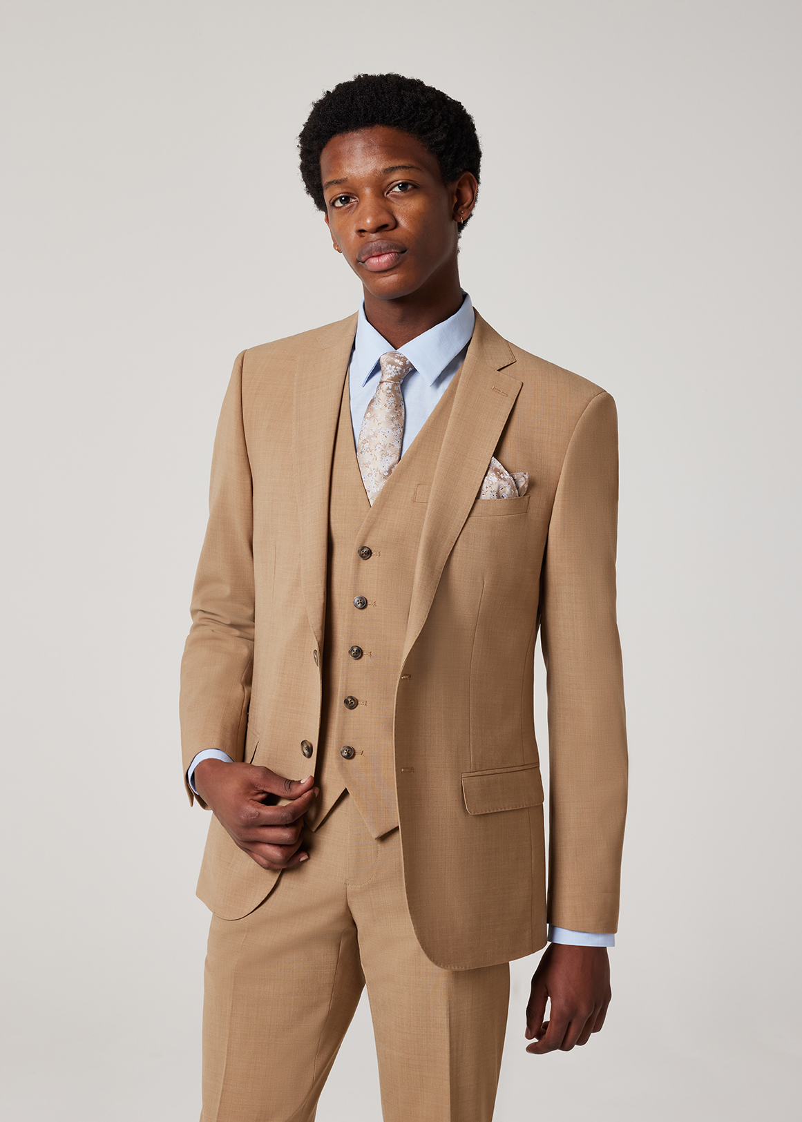Slim Stretch Wool Blend Tailored Jacket