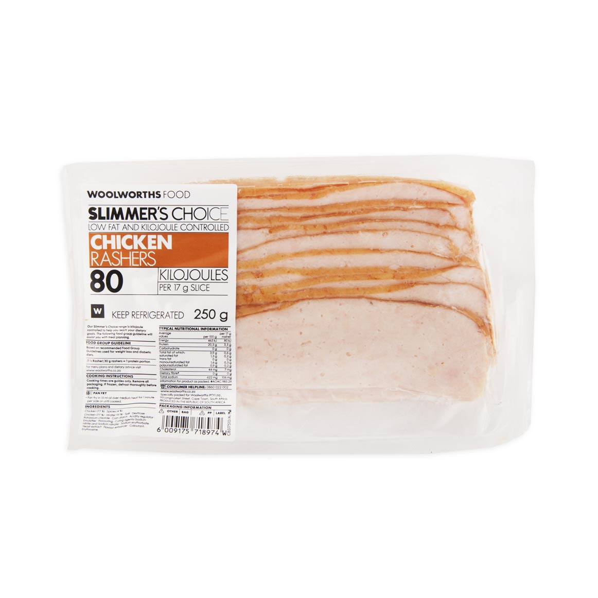 Slimmer's Choice Chicken Rashers 250g | Woolworths.co.za