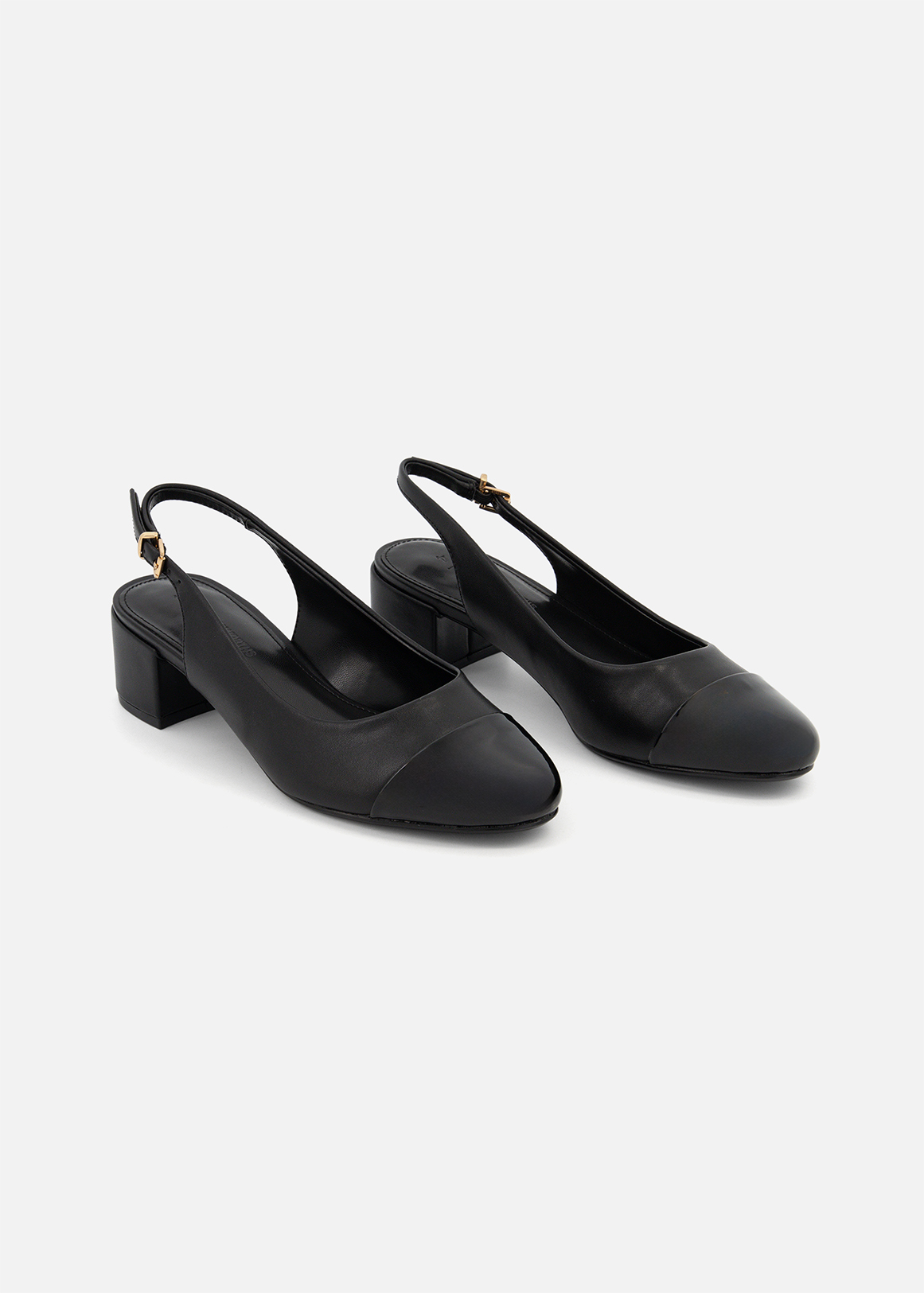 Slingback Block Heel Court Shoes