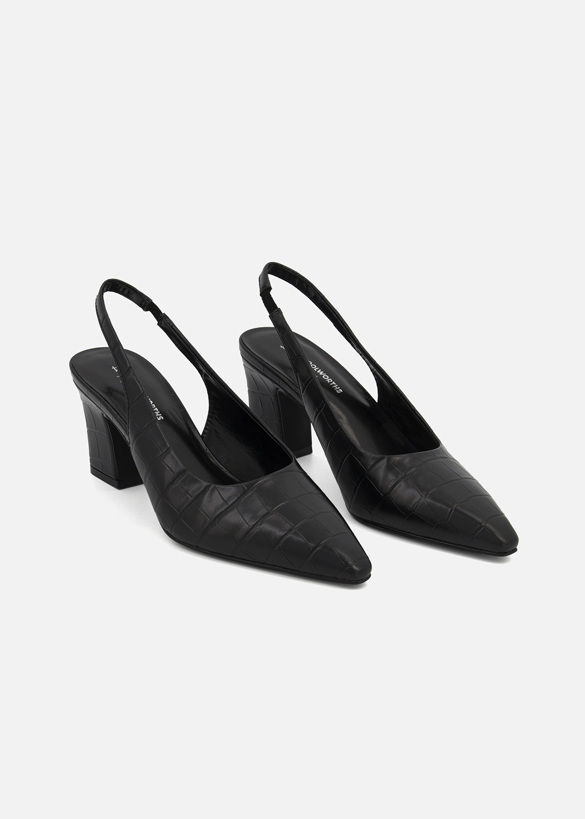Slingback Block Heel Court Shoes