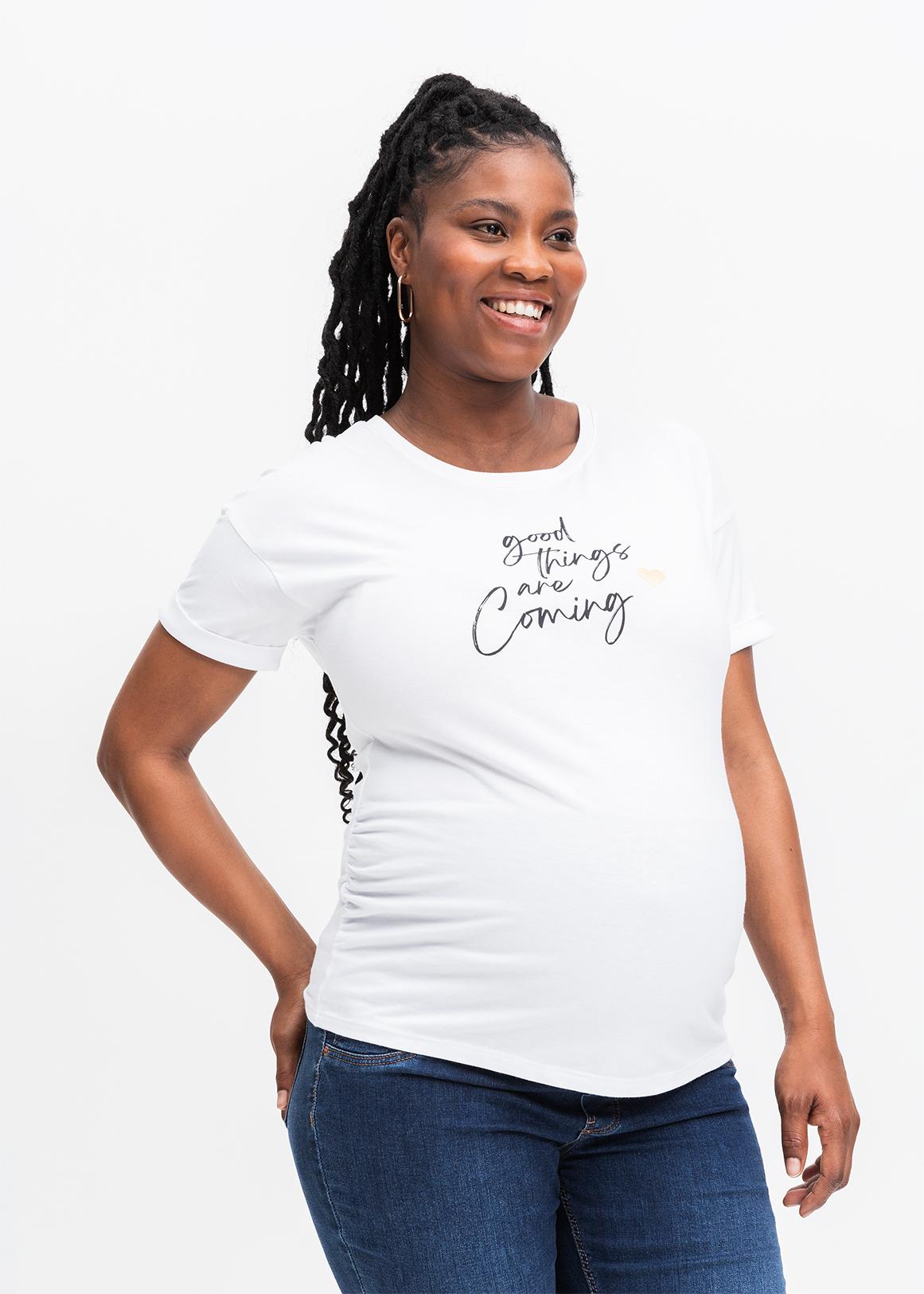 Slogan Cotton Maternity T-shirt