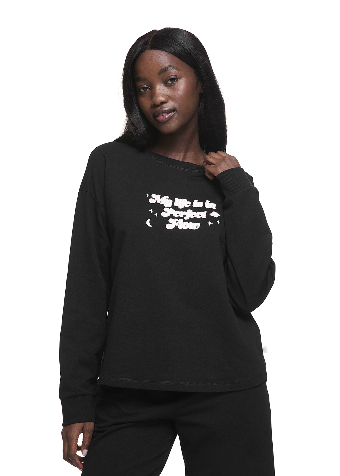 Slogan Fleece Cotton Pyjama Top
