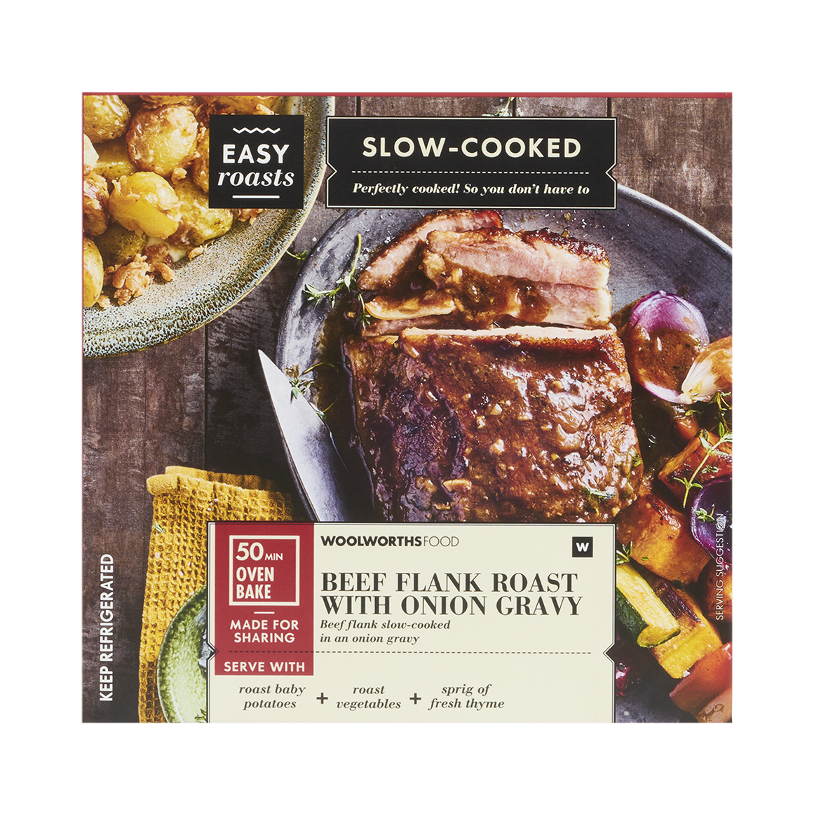 Slow Cooked Beef Flank Roast with Onion Gravy Avg 1.2 kg