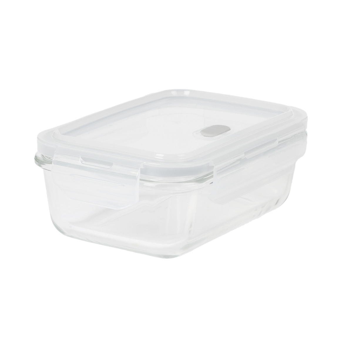 Small Glass Storage Container with Clip on Plastic Lid 570 ml