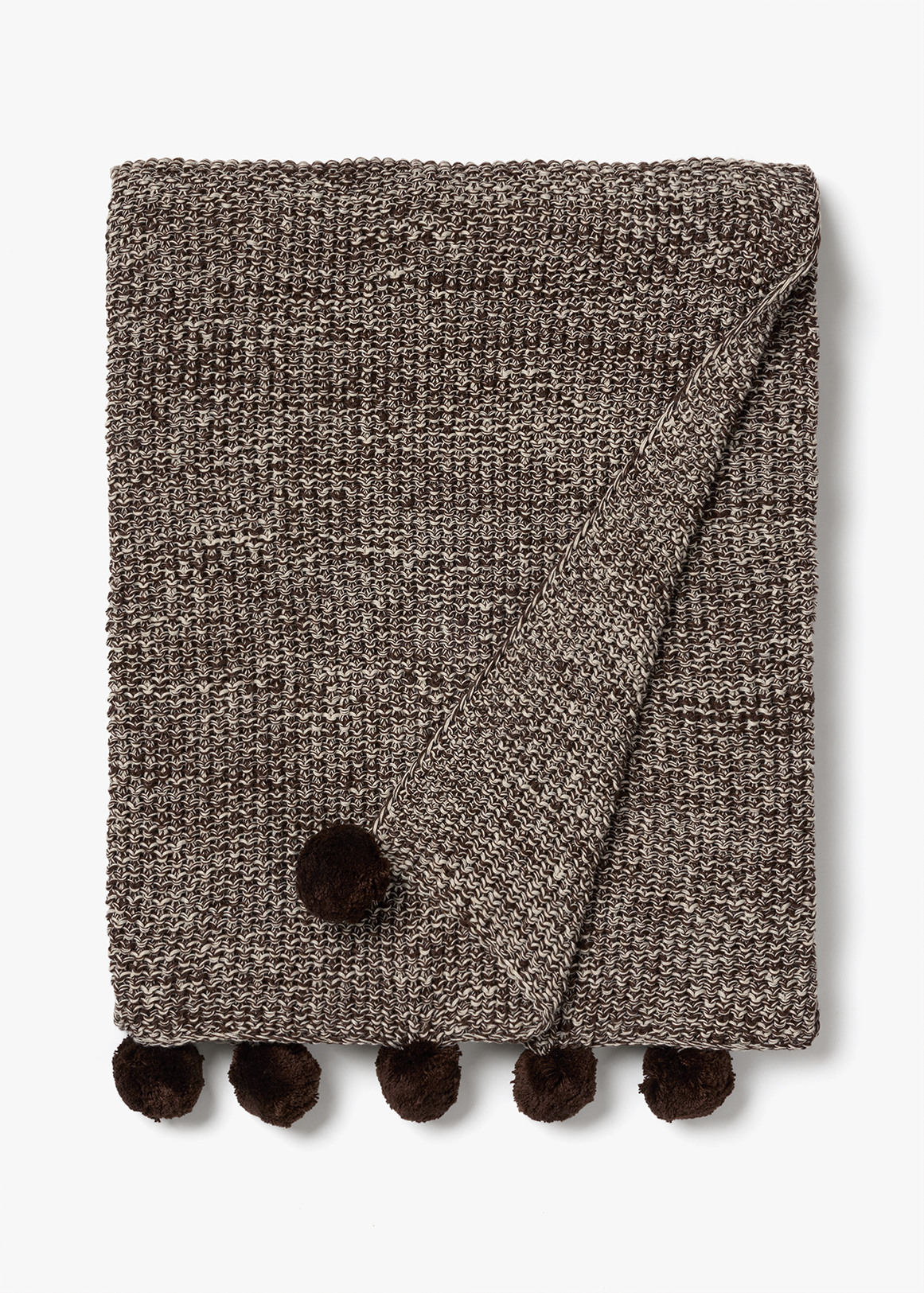 Small Pom Pom Knitted Throw 150x125cm