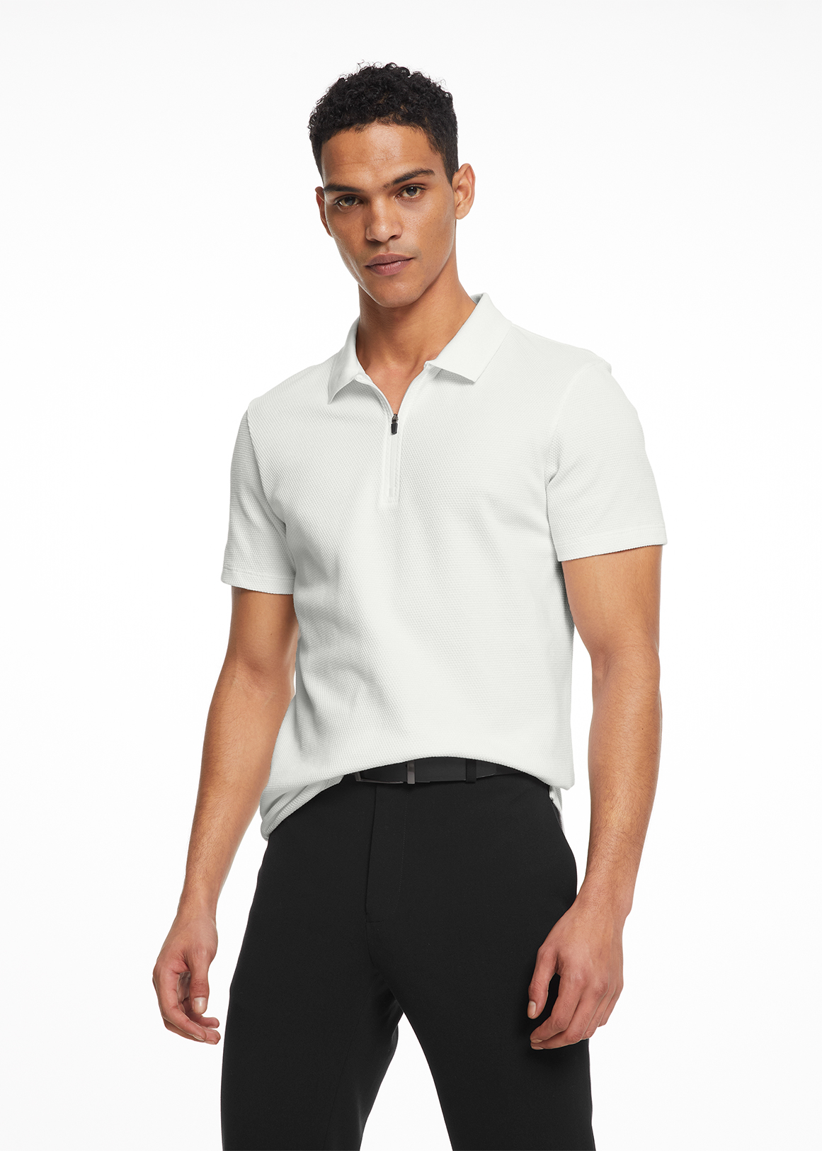 Smart Casual Slim Fit Cotton Pique Golfer