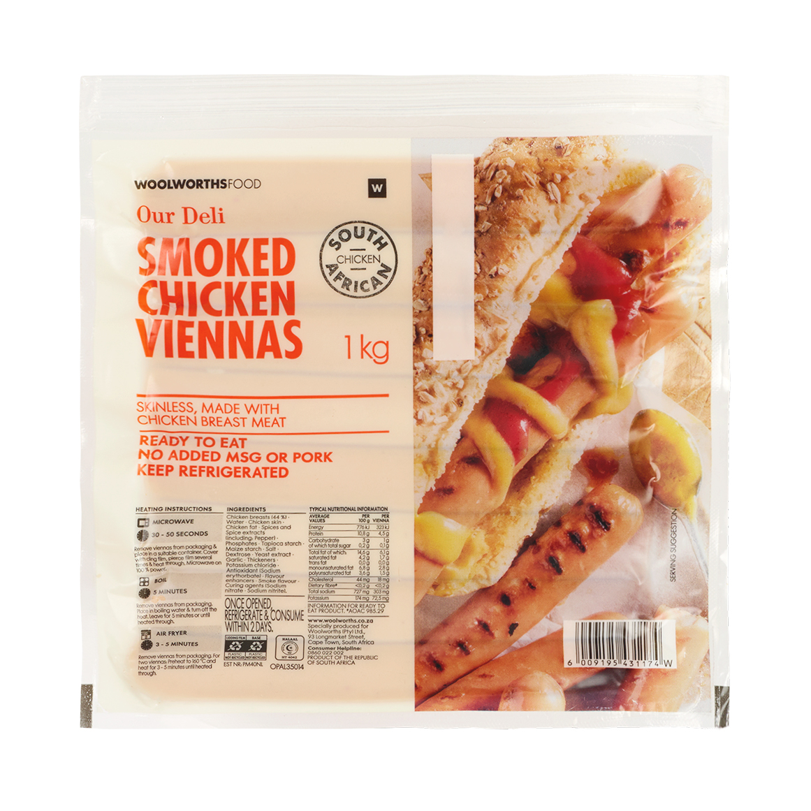 Smoked Chicken Viennas 1 kg