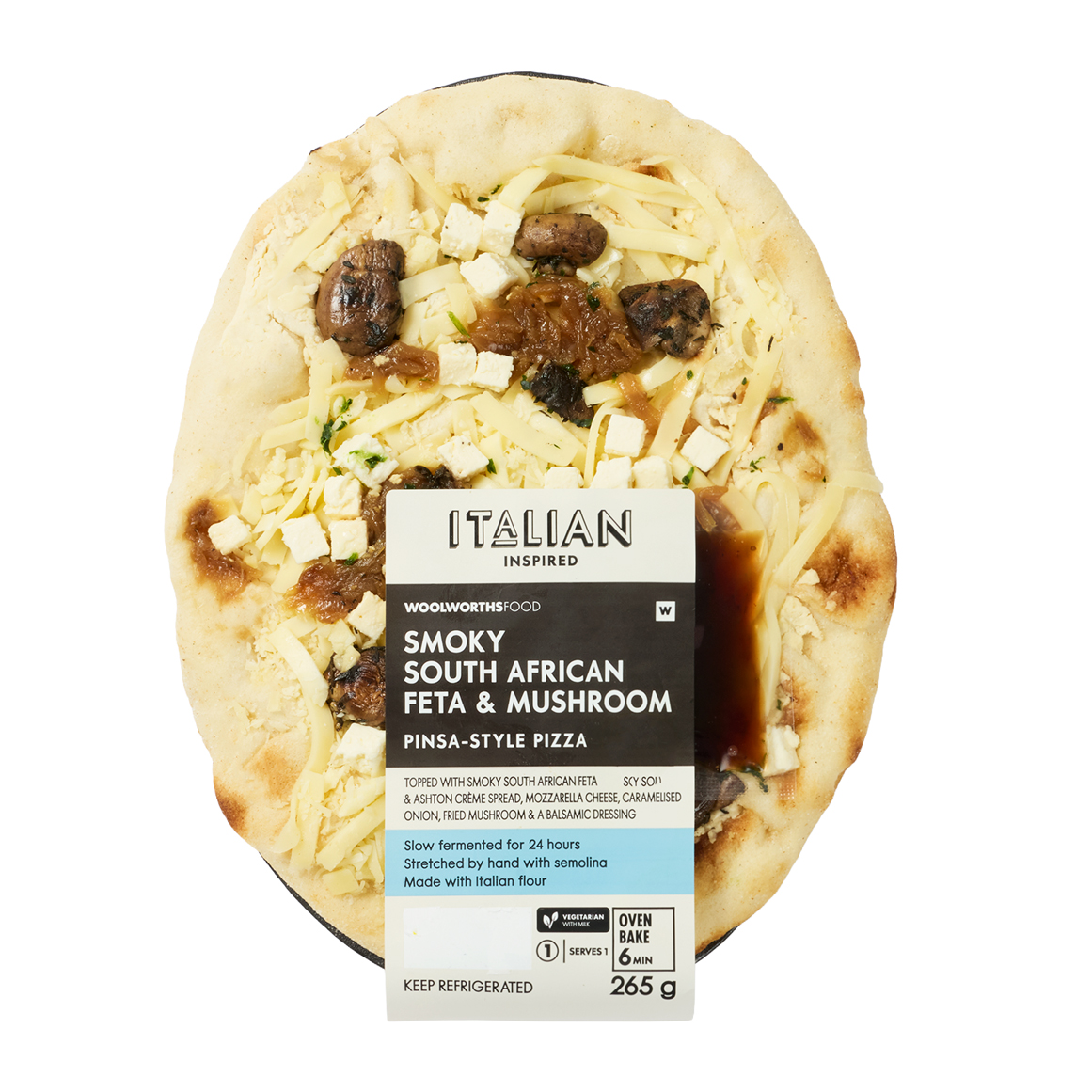 Smoky South African Feta & Mushroom Pinsa Style Pizza 265 g