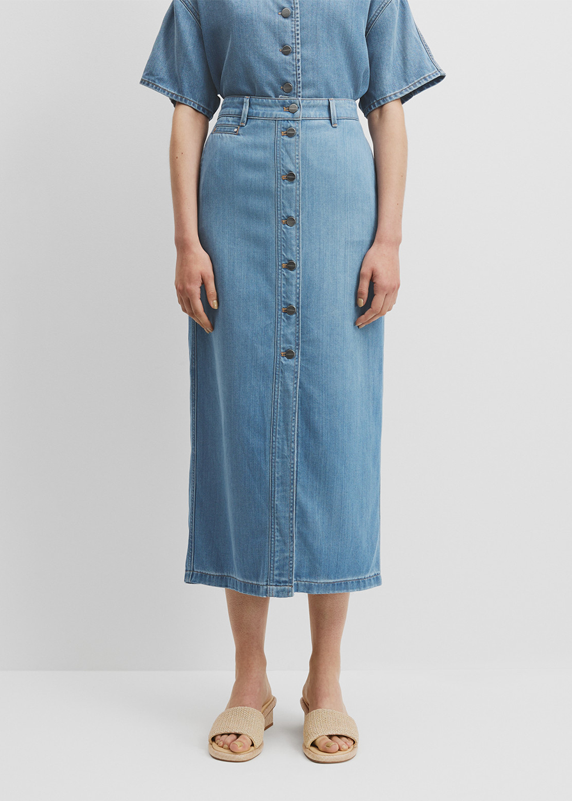 Soft Denim Maxi Skirt