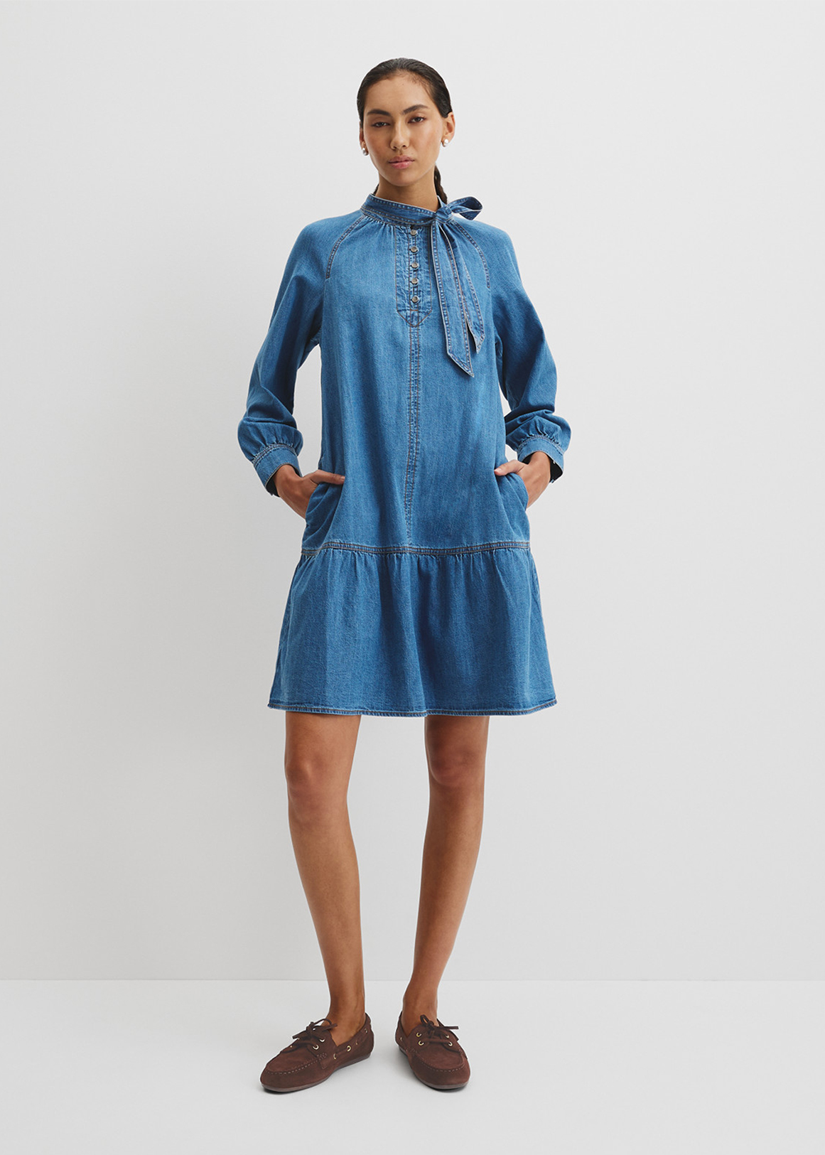 Soft Denim Smock Dress