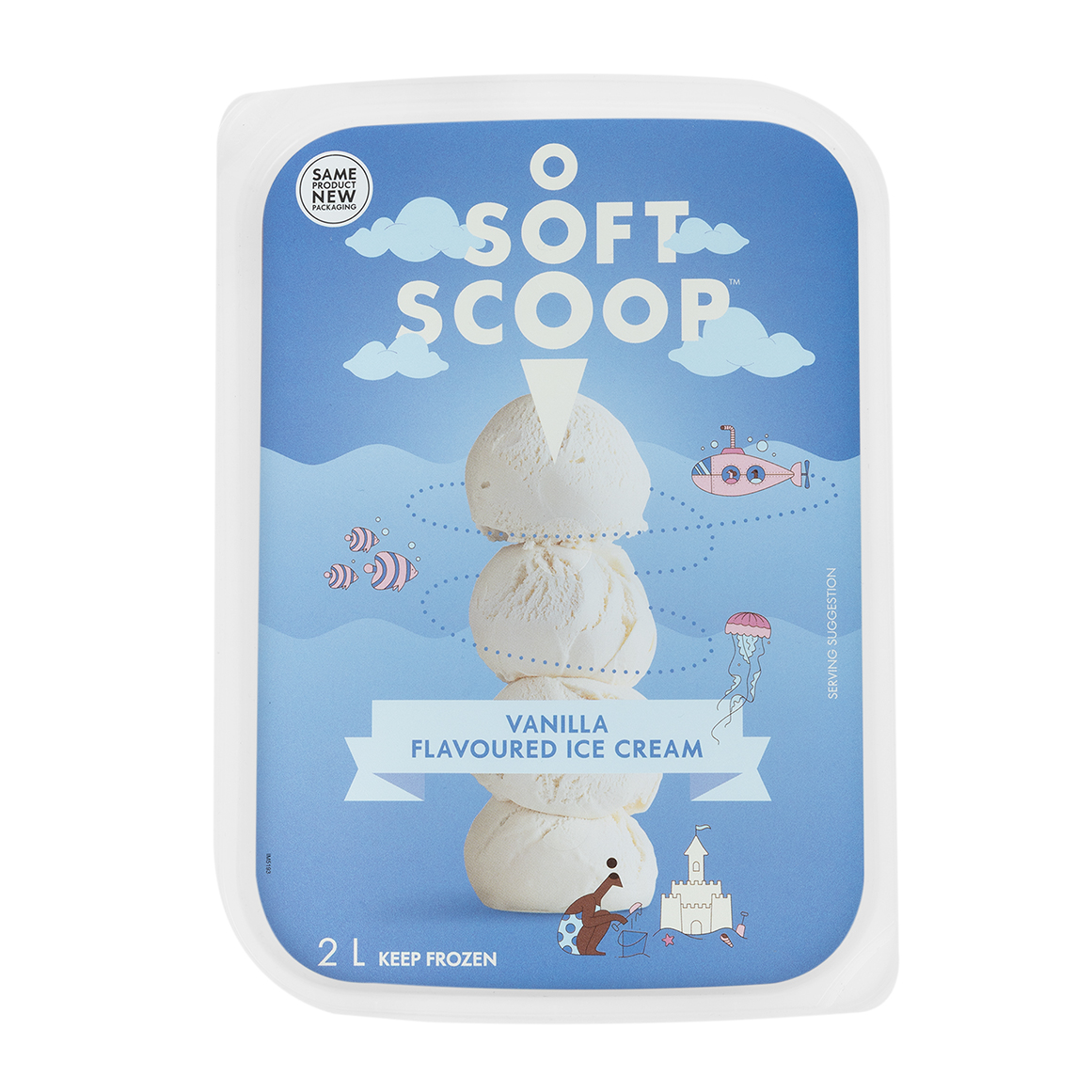 Soft Scoop Vanilla Flavoured Ice Cream 2 L