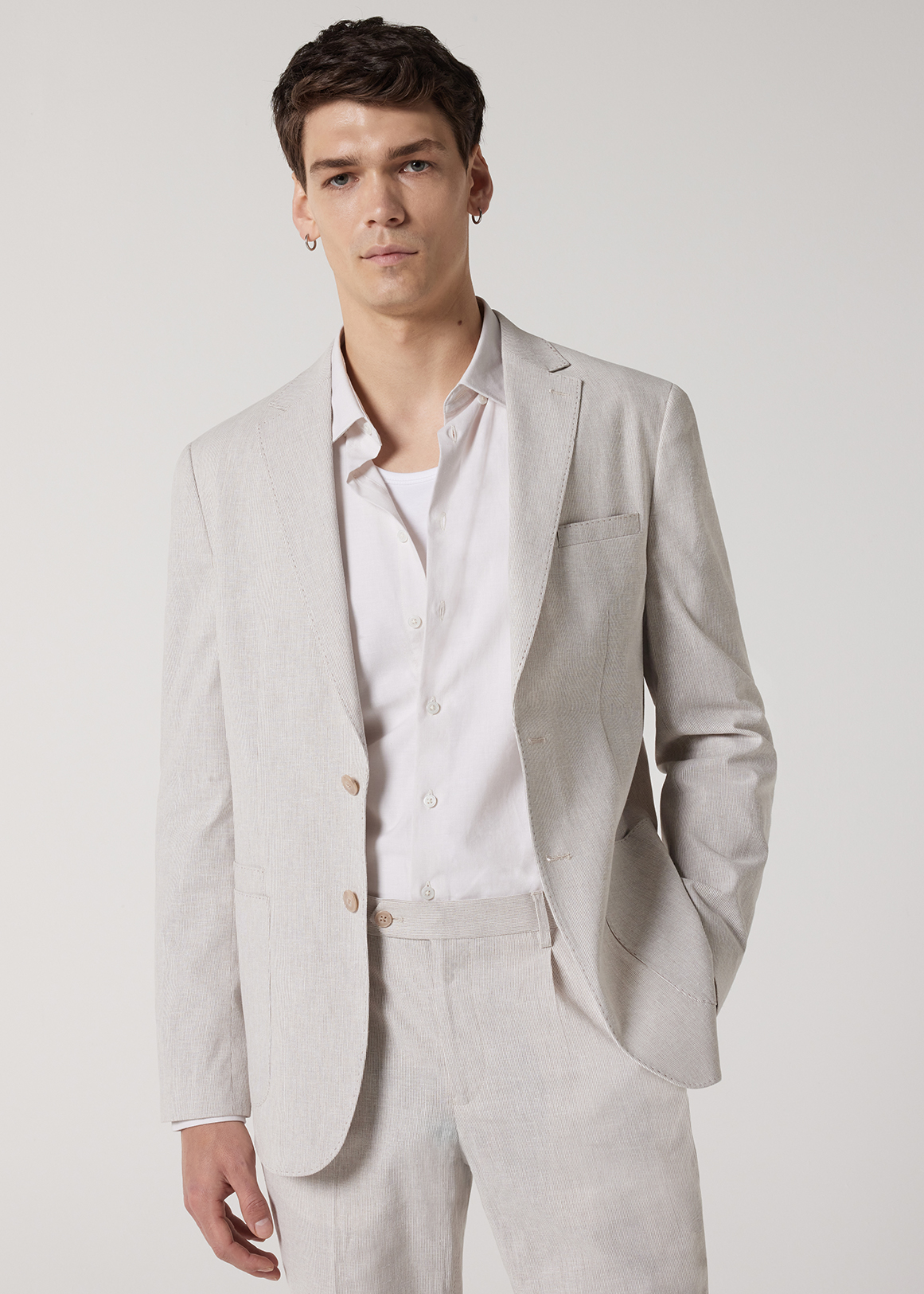 Soft Tailored Striped Jacket