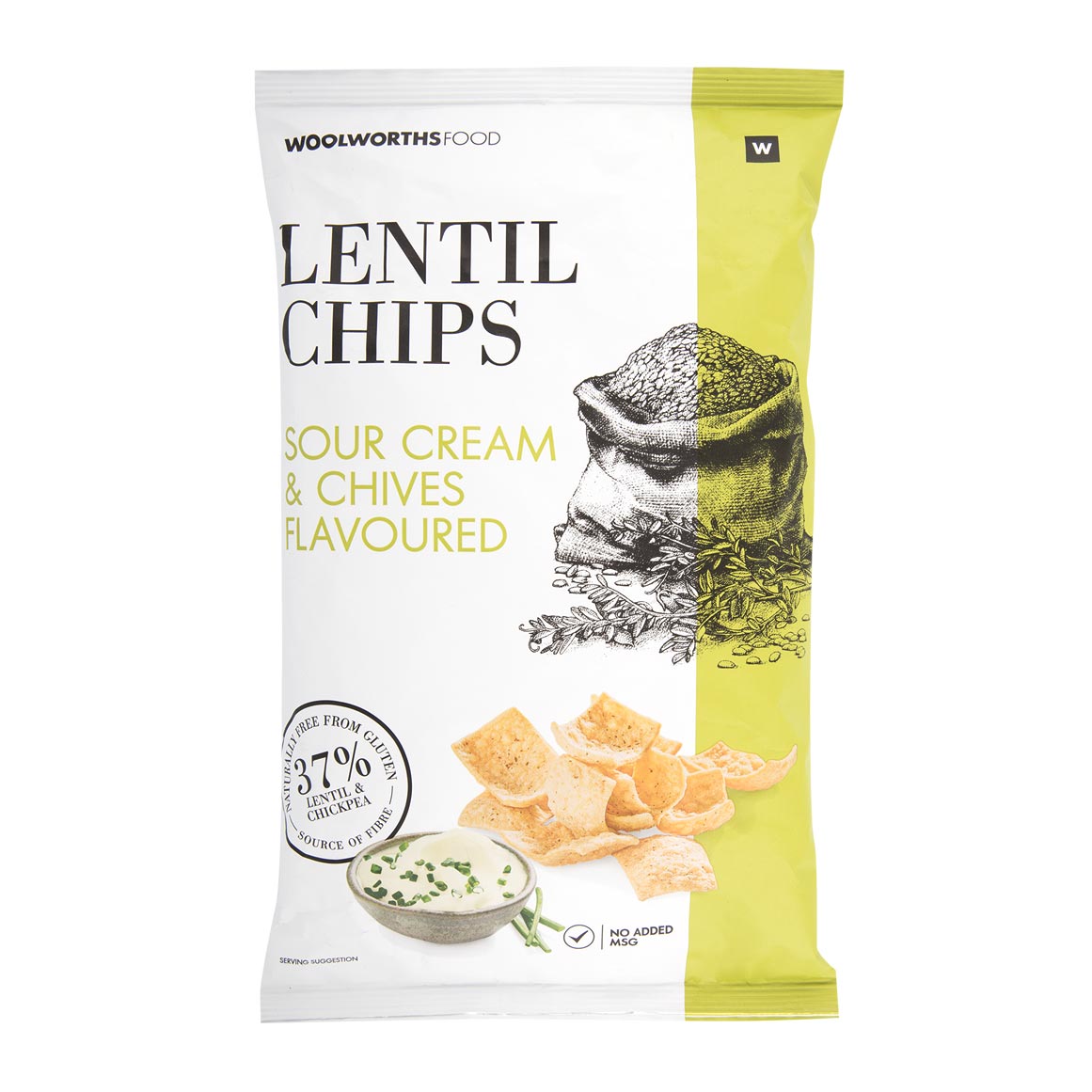 Sour Cream And Chives Flavoured Lentil Chips 100 G Za 6775