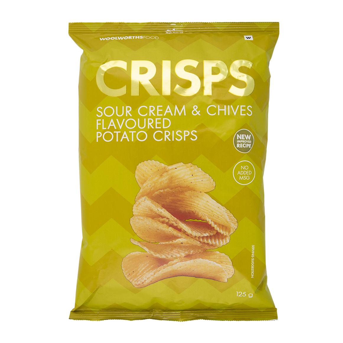 Sour Cream and Chives Flavoured Potato Crisps 125 g