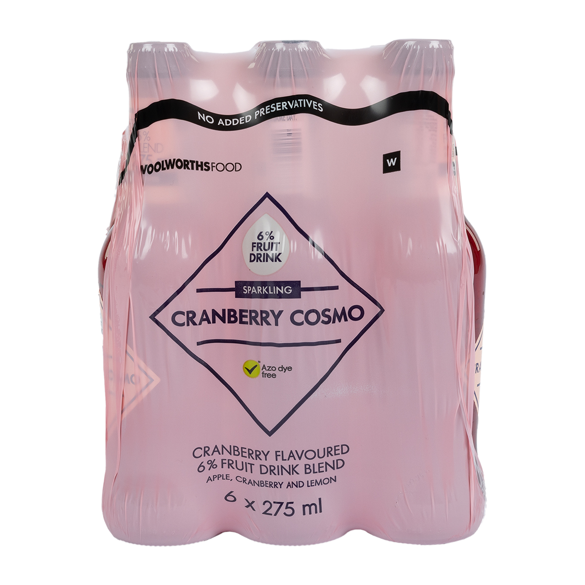 Sparkling Cranberry Cosmo Fruit Drink Bottles 6 x 275 ml