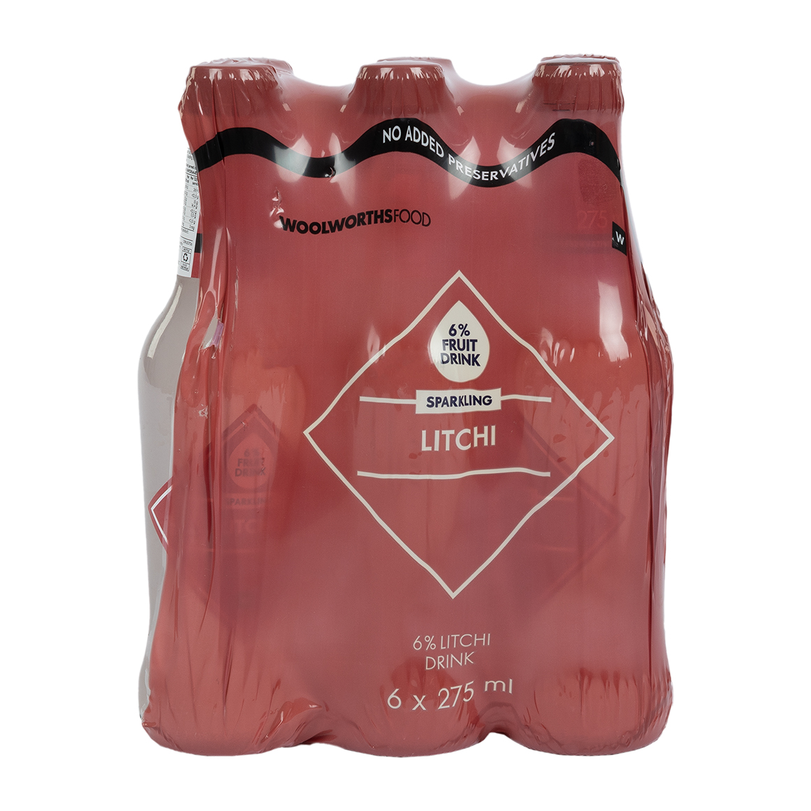 Sparkling Litchi Fruit Drink Bottles 6 x 275 ml