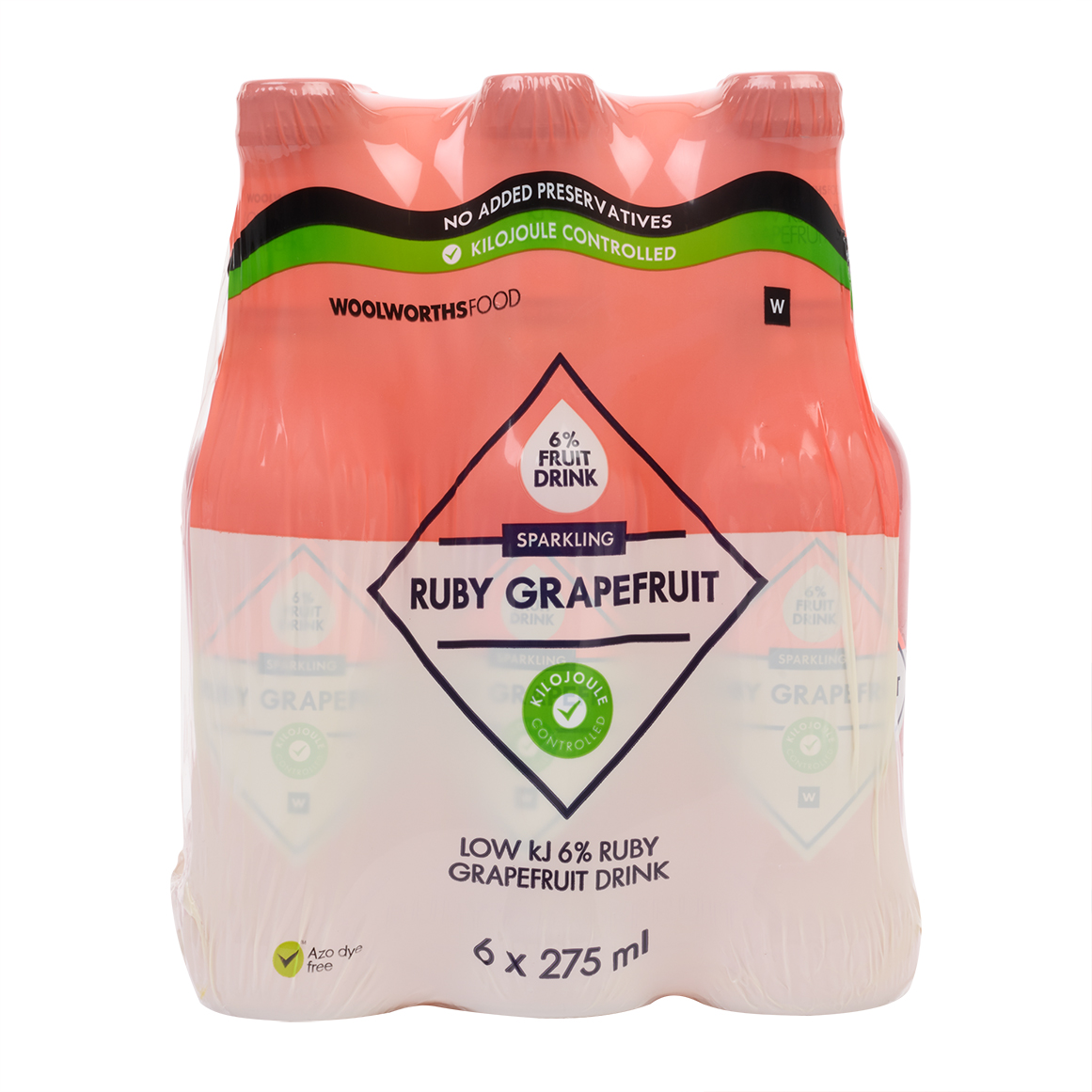 Sparkling Low kJ Ruby Grapefruit Drink 6 x 275 ml