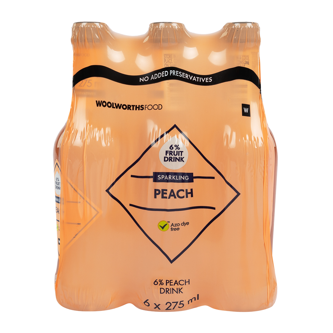 Sparkling Peach Fruit Drink Bottles 6 x 275 ml