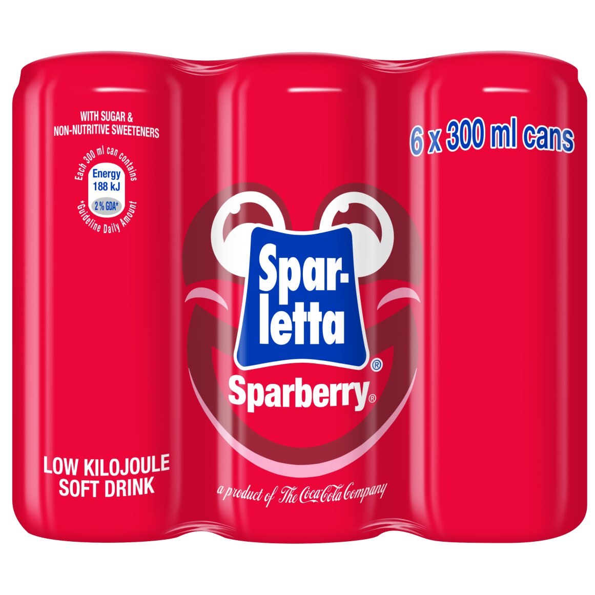 Sparletta Sparberry Soft Drink Cans 6 x 300ml