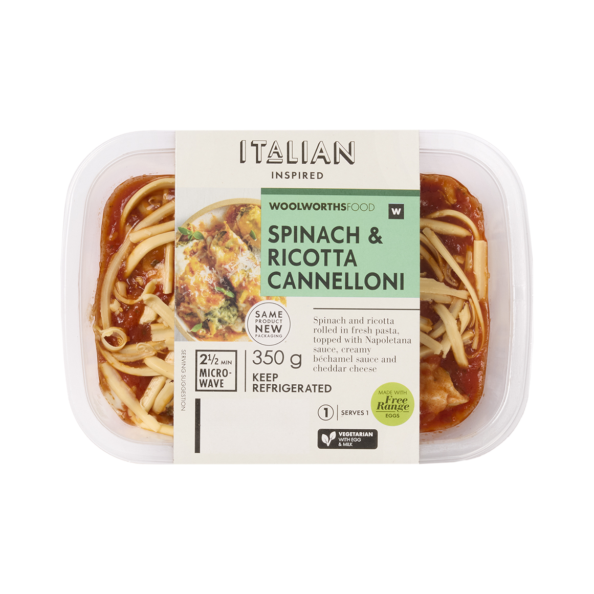 Spinach & Ricotta Cannelloni 350 g