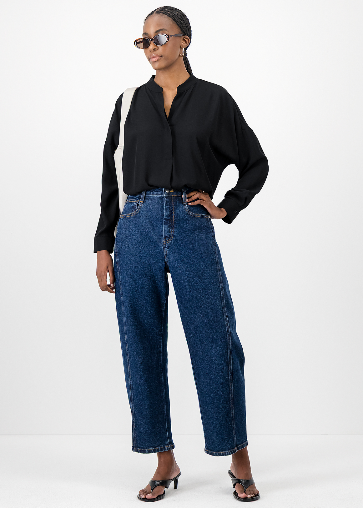 Split Mandarin Blouse