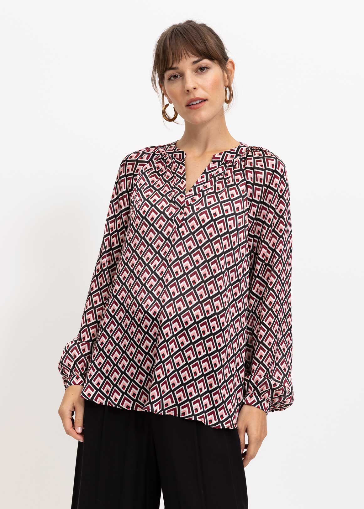 Split Mandarin Satin Blouse | Woolworths.co.za