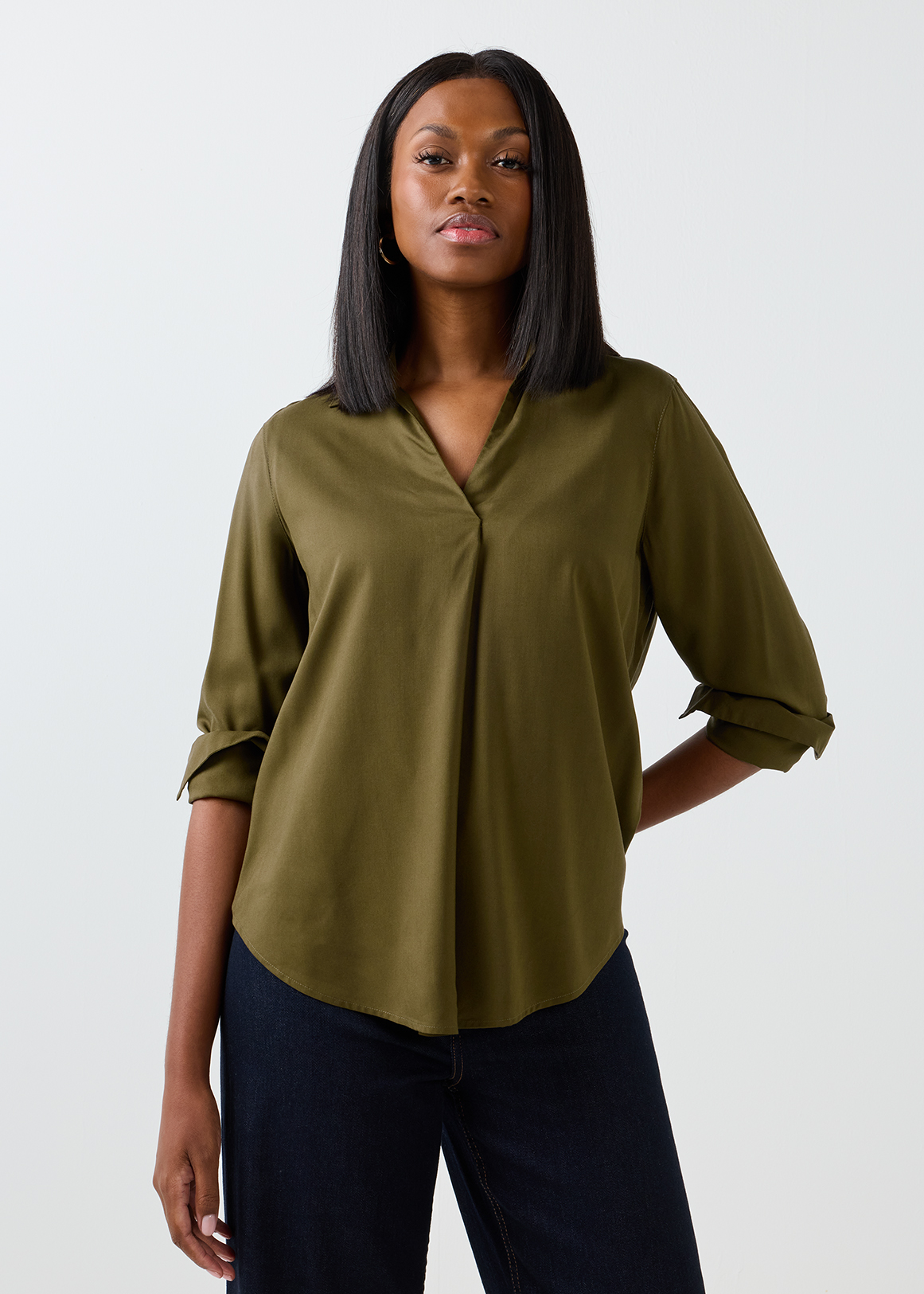 Split Neck Viscose Tunic