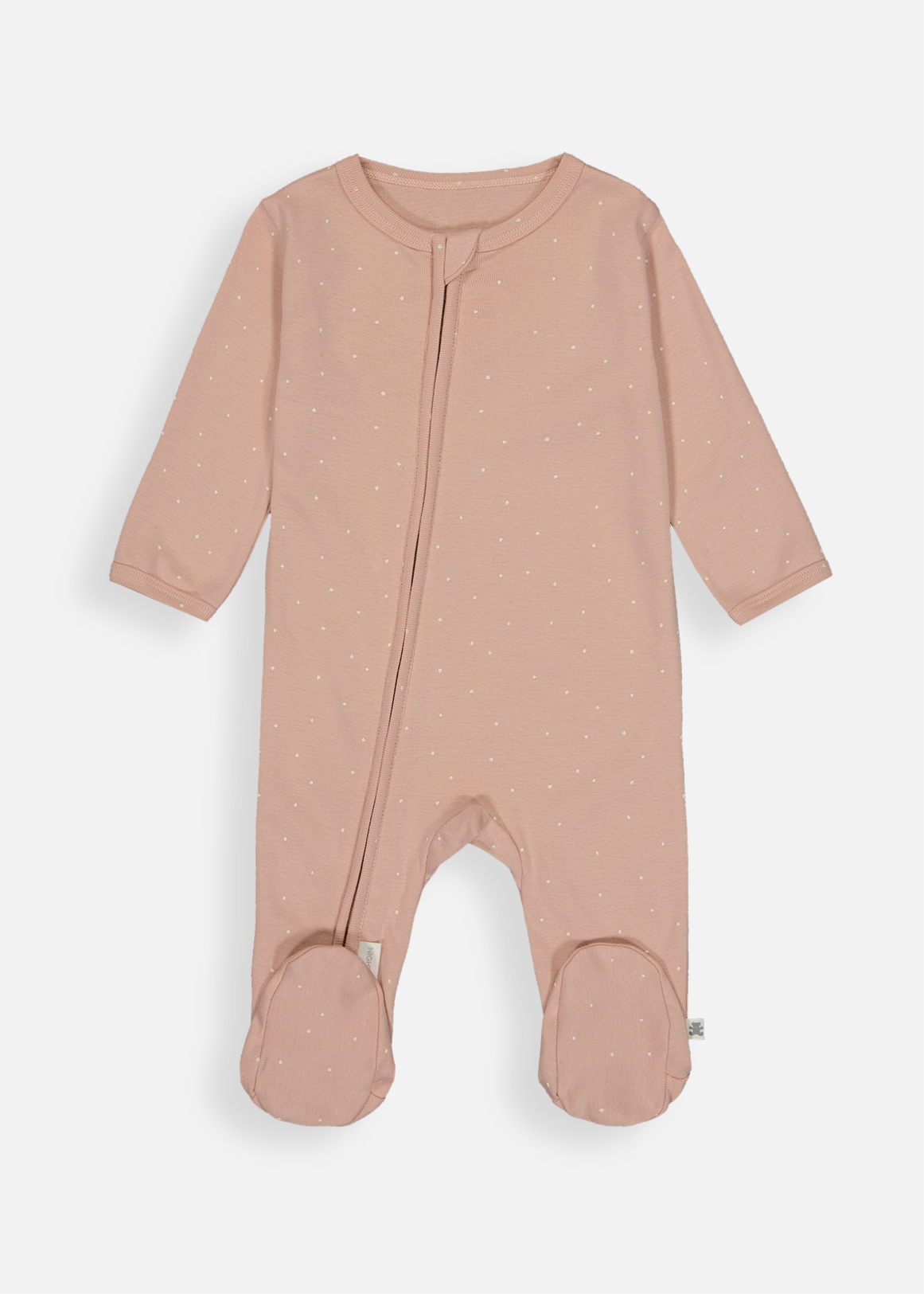 Spot Print Cotton Zip Sleepsuit
