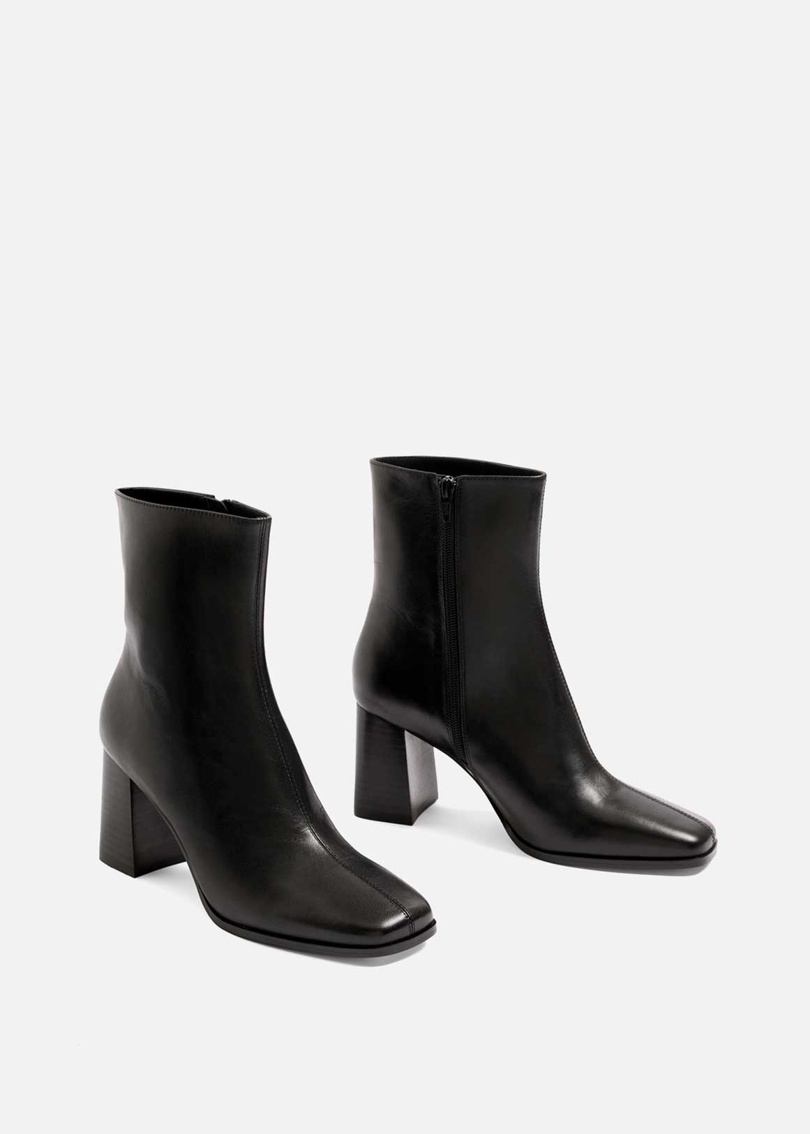 Square Toe Leather Heeled Boot | Woolworths.co.za