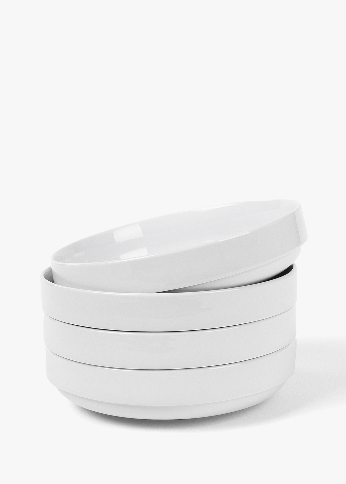 Stacked Porcelain Pasta Bowls 4 Piece Set