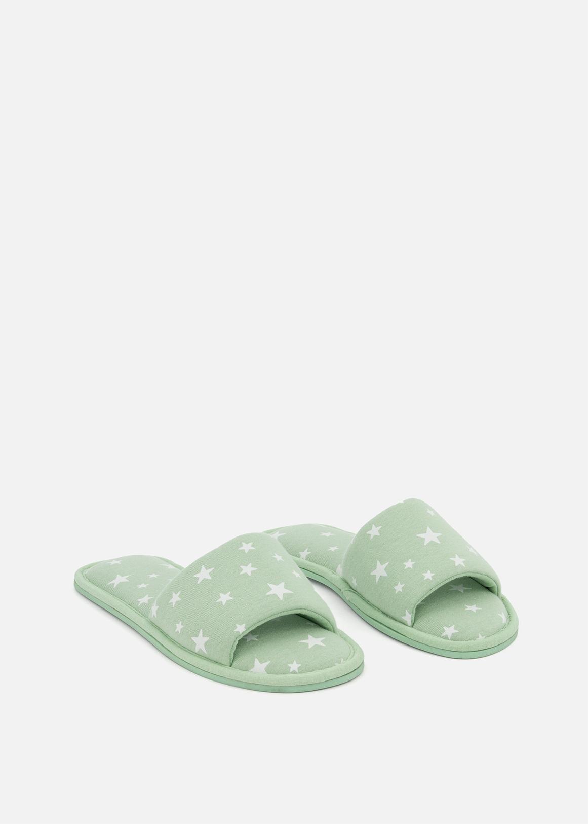 Star Print Cotton Band Slippers1